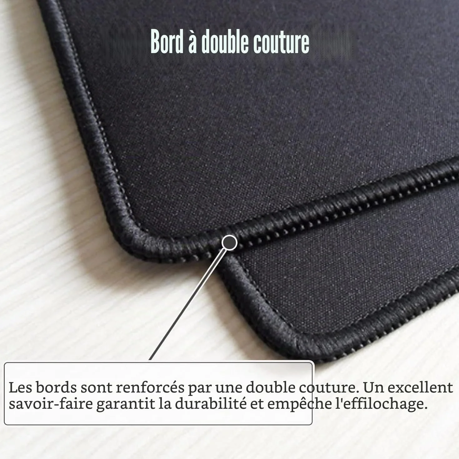 Grand Tapis de Souris de Jeu Cartes Topographiques Bords Cousus Sous-Couche Antidérapante Blanc 80x30