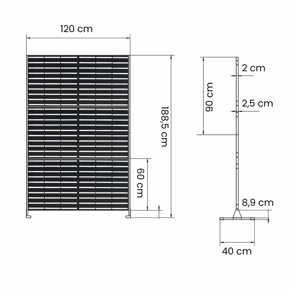 SIEDITI FUORI E DENTRO Panneau Brise-Vue Paravent métal modulaire Claustra Acier résistant intempéries Lignes Blanc
