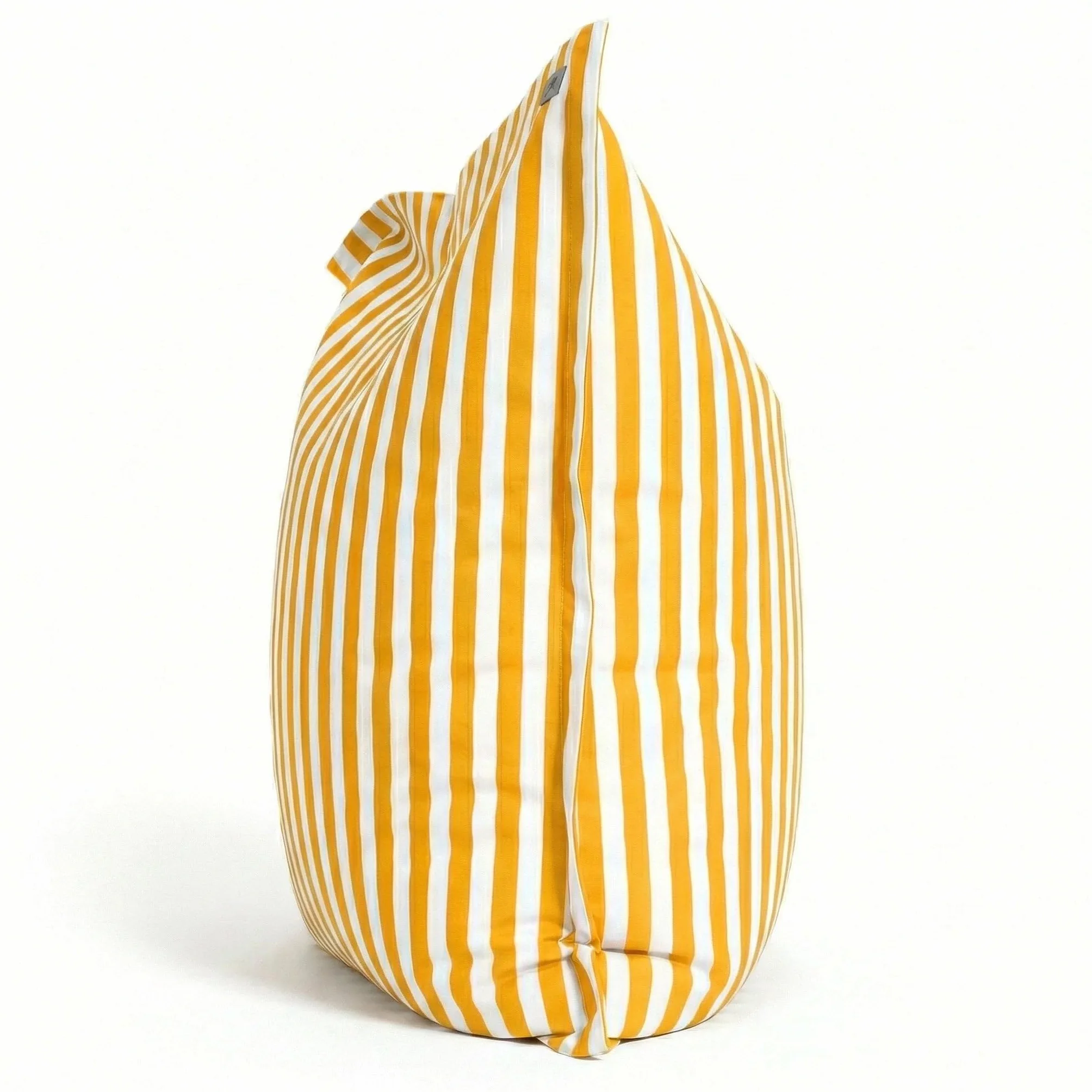 Housse pour Pouf Géant XXL 180x140cm Rayure Jaune Anti-UV Déhoussable