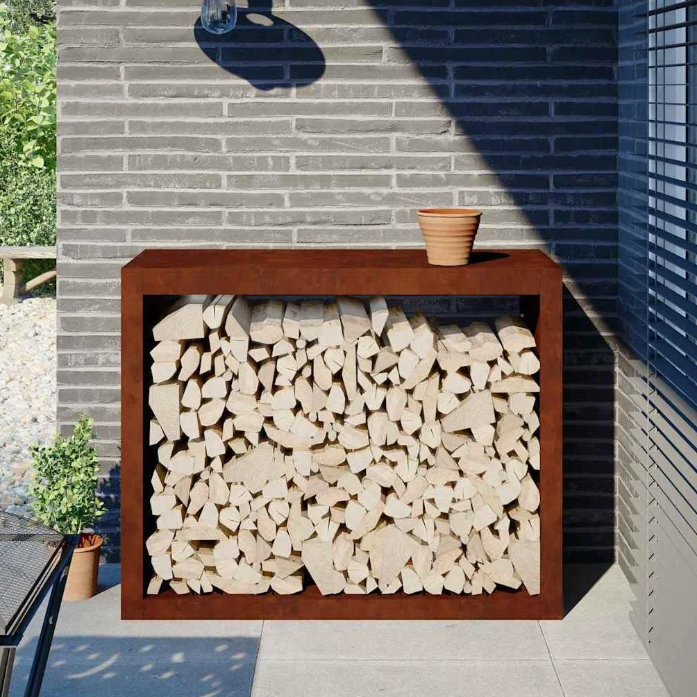 vidaXL Portant de Bois de Chauffage 100x40x80 cm Acier résistant aux intempéries
