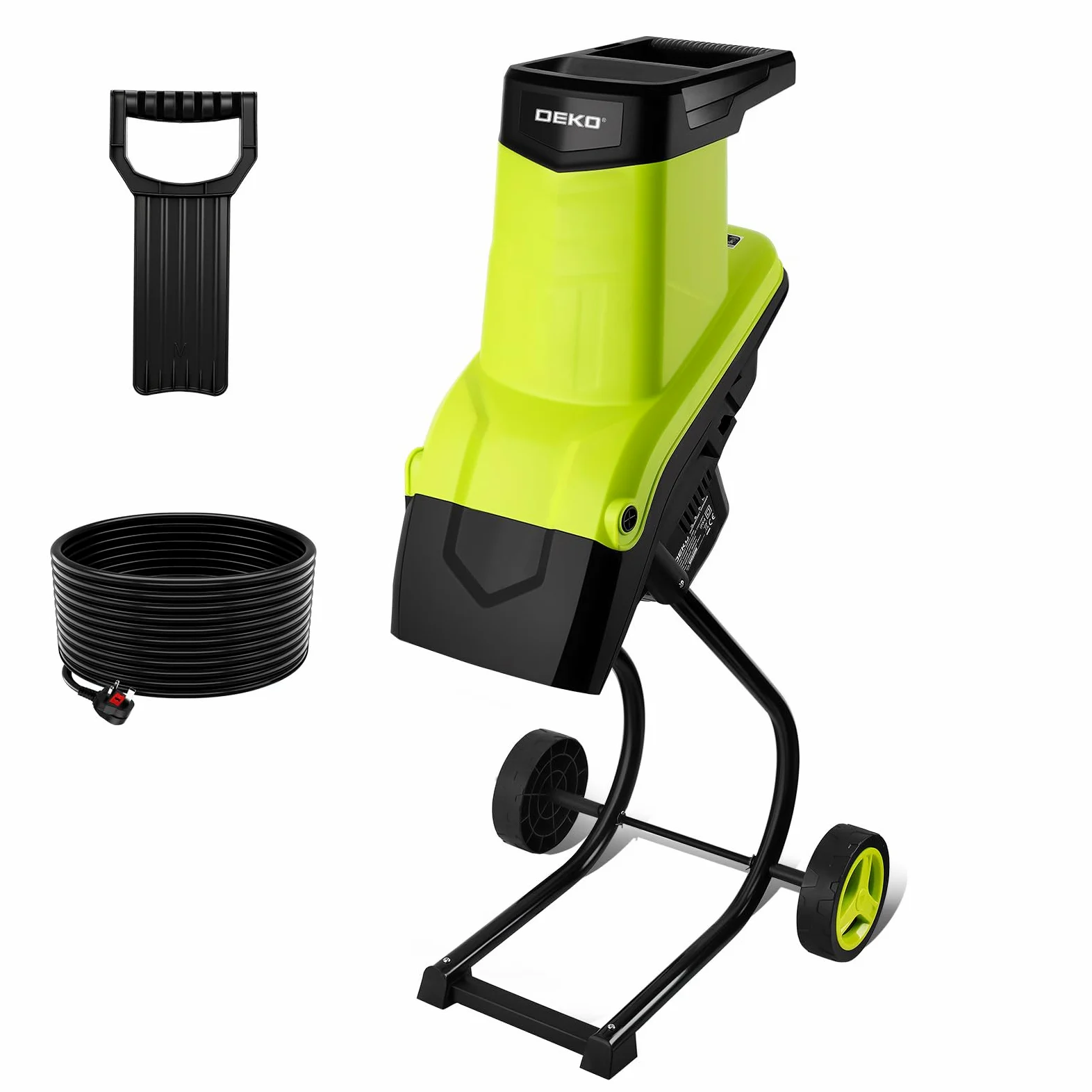 DEKOPRO Broyeur de Branches Broyeur Végétaux Électrique 2500W - Coupe 45mm, Lame Disque, Moteur Puissant, Broyeur Vegetaux Electrique Idéal Broyeur Vegetaux et Branches