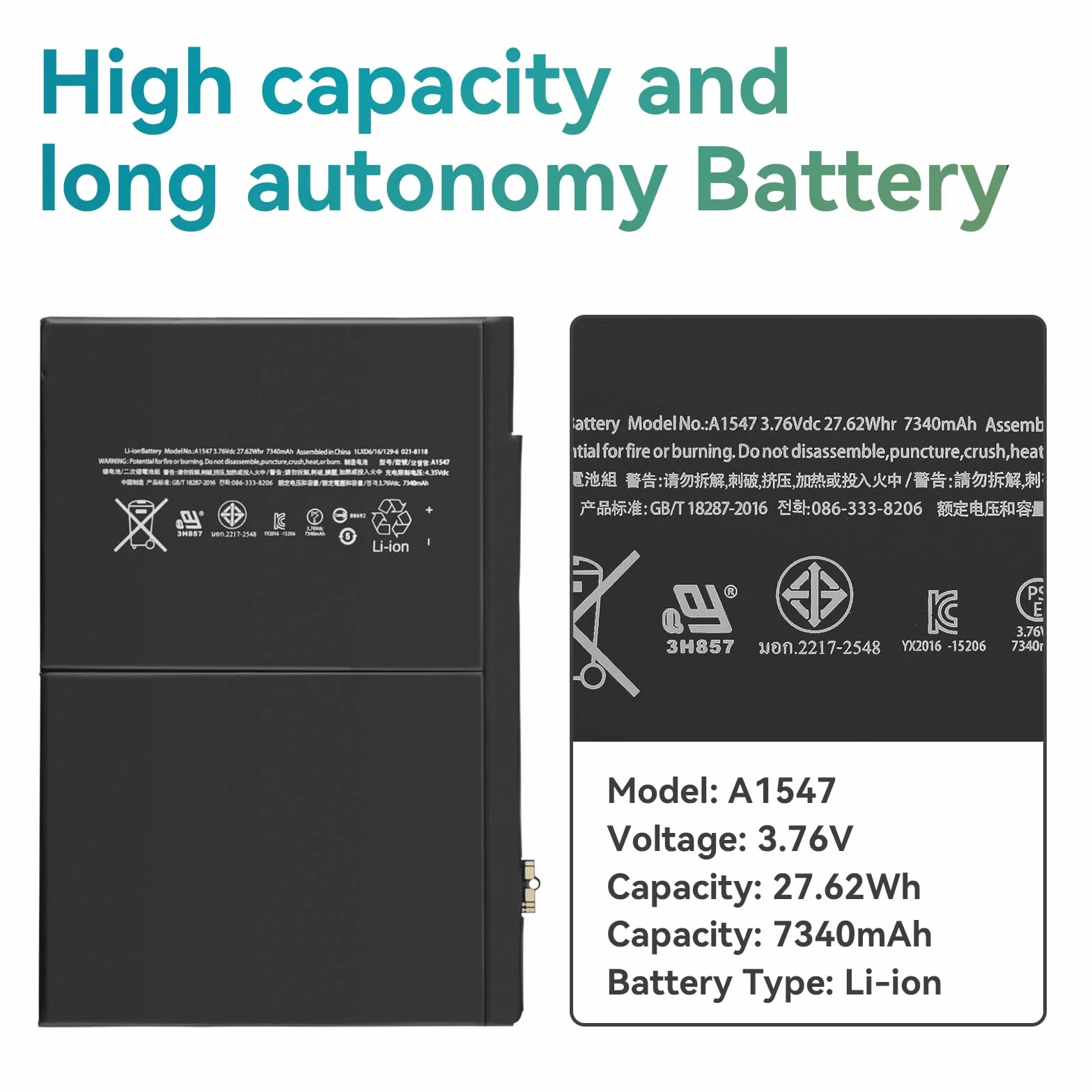 Tablet Batterie für iPad Air 2 A1566 A1567 2014 iPad5,3 iPad5,4
