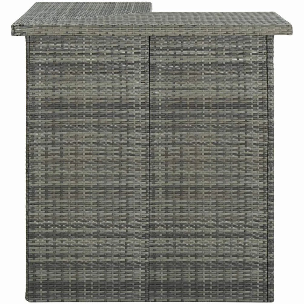 vidaXL Meuble de Bar de Jardin 8 pcs avec Coussins Salon de Jardin Table et Tabourets Résine Tressée Gris