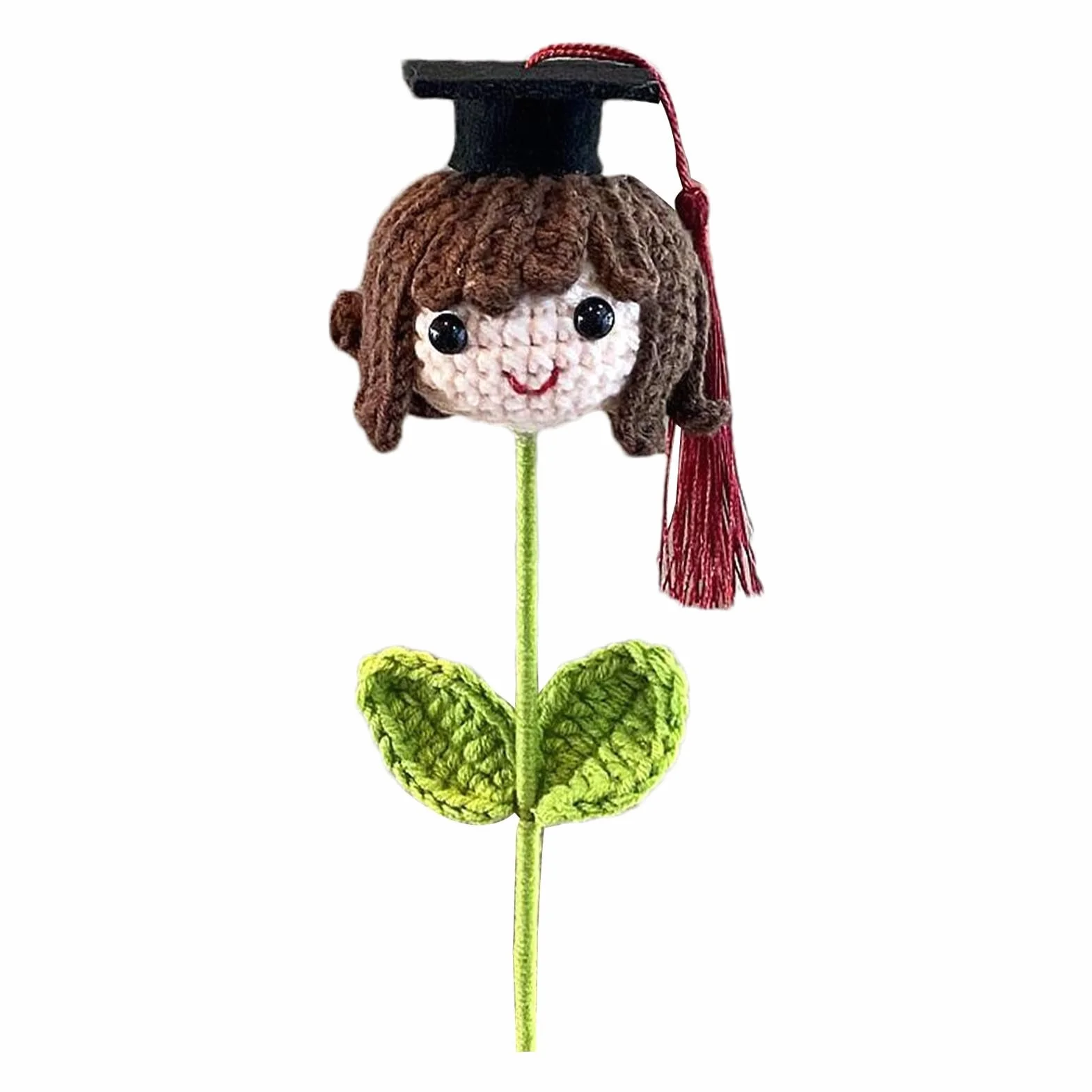 Bouquet de Fleurs au Point de Graduation - Chapeau de Remise de Diplôme au Crochet avec Fleurs en Laine