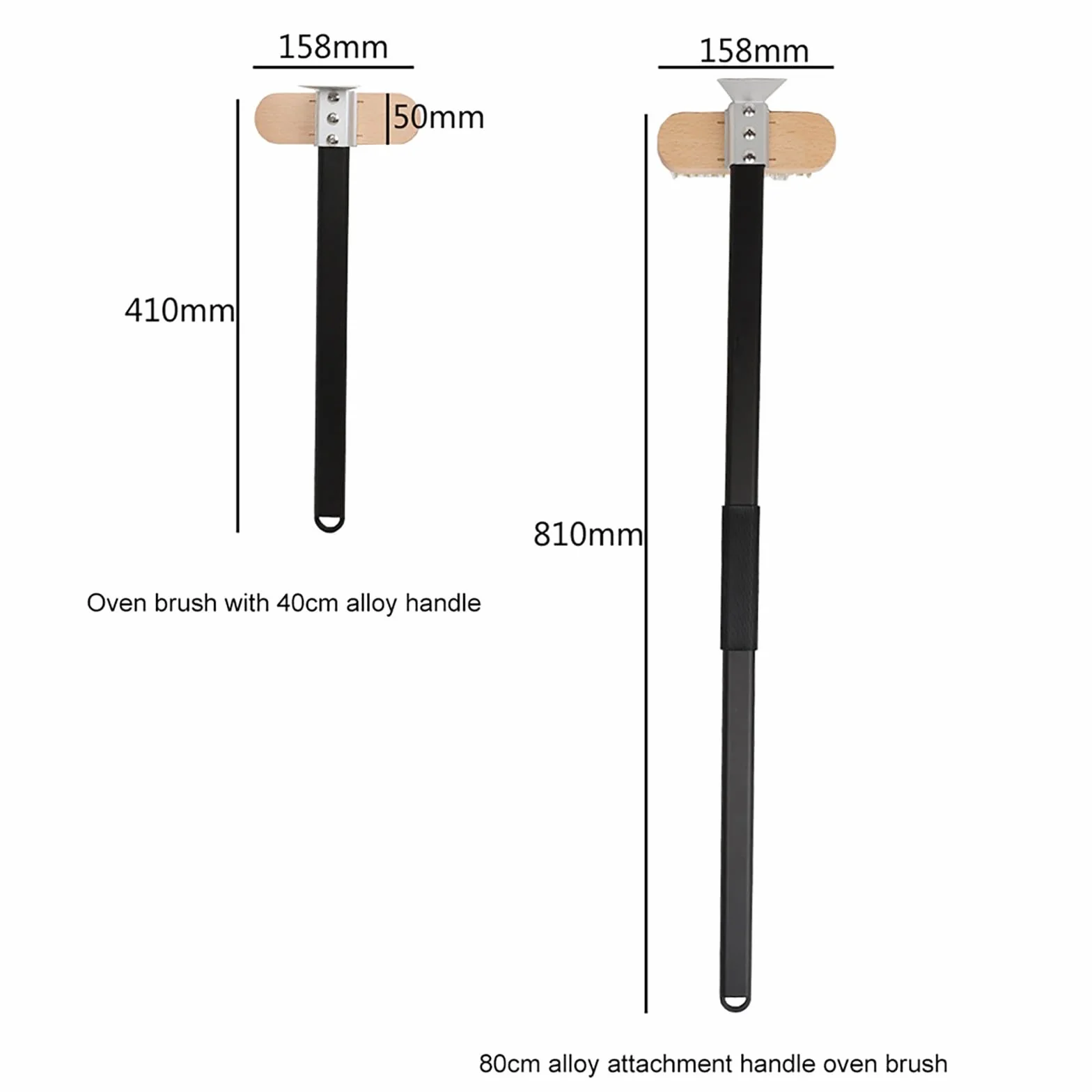 Brosse métallique pour four et pizza, longue avec grattoir en laiton, réglable