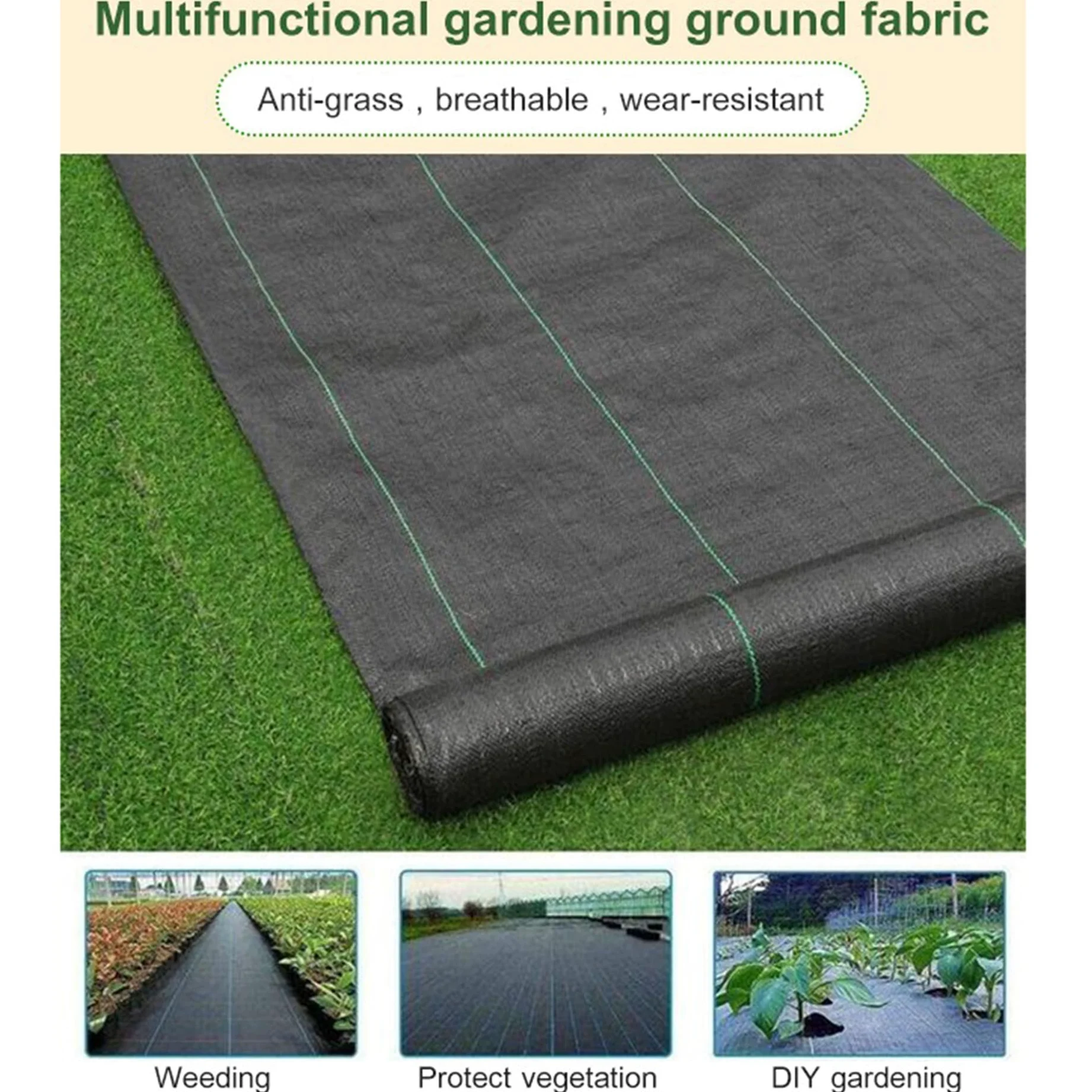 Toile de Paillage Anti Mauvaises Herbes 90 g/m²,Bâche Protection Sol et Jardin,Feutre Geotextile,Anti-UV Antidéchirure,pour Terrain Agricole Jardin,Noir Différentes Dimensions ( Size : 2mx25m = 50m² )