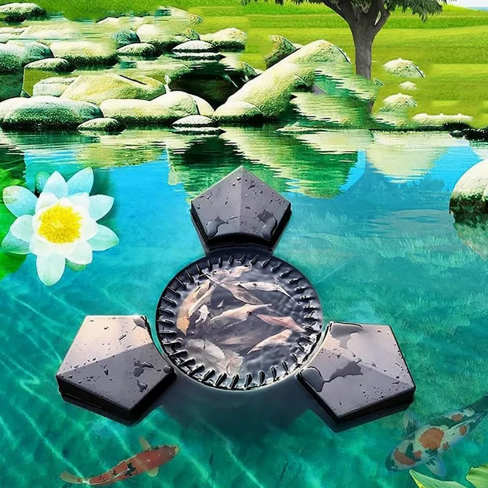 Écumoire flottante à ventouse pour bassin à poissons et piscine – Nettoyeur et clarificateur automatique de piscine, extracteur de surface et robot écumoire flottant pour étang