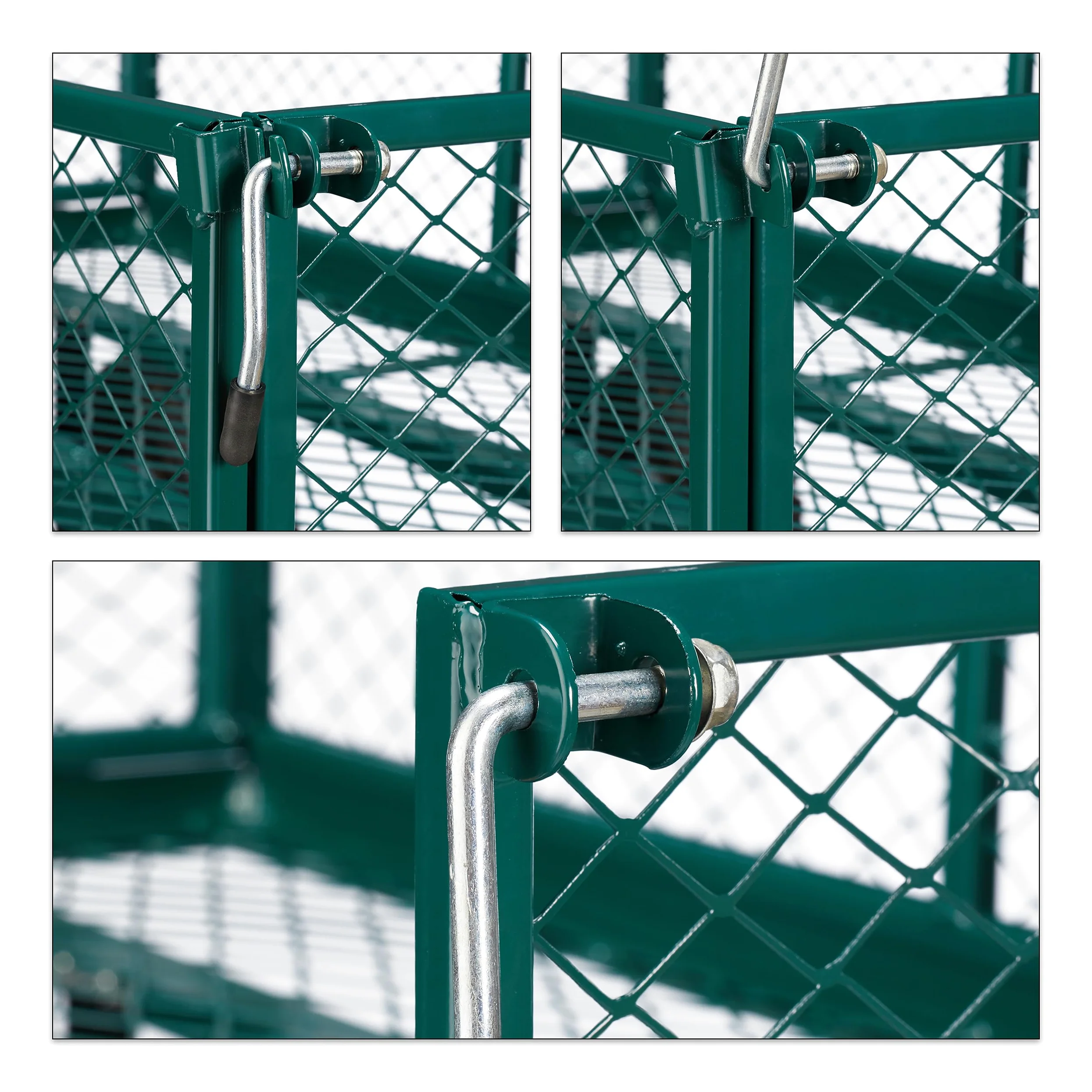 Relaxdays Chariot de Jardin Pratique, Roues pneumatiques, Parties latérales Pliables, Charge Max. 200 kg, Vert/Jaune