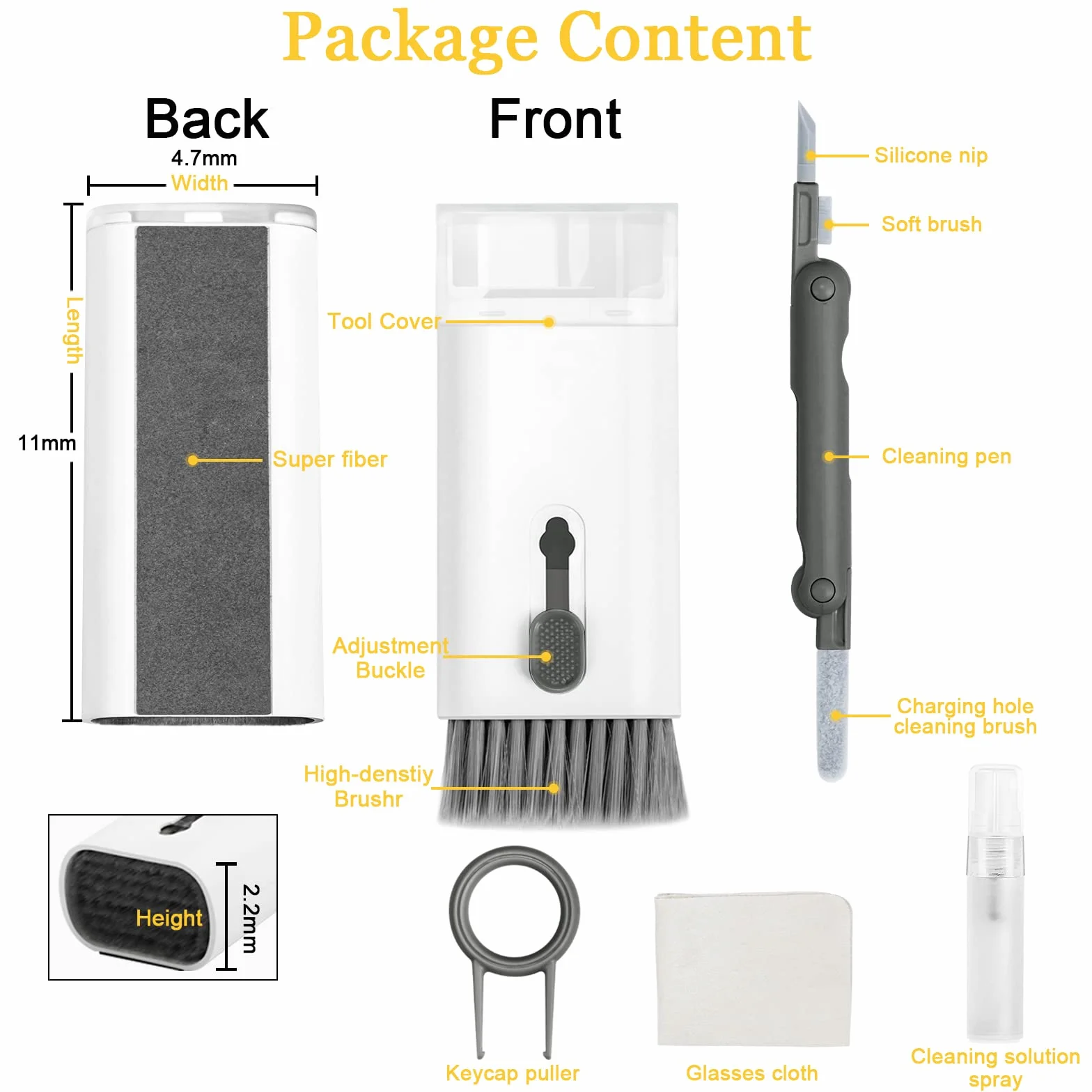 Kit de Nettoyage pour écran d'ordinateur Portable, Airpods Pro, MacBook, iPad, iPhone, iPod - Outil de Nettoyage pour écran PC, TV, téléphone