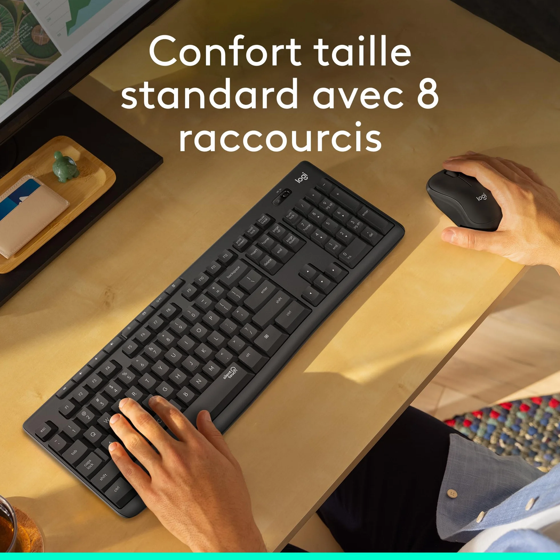 Logitech MK295 Silent ensemble souris et clavier sans fil SilentTouch AZERTY Français Gris