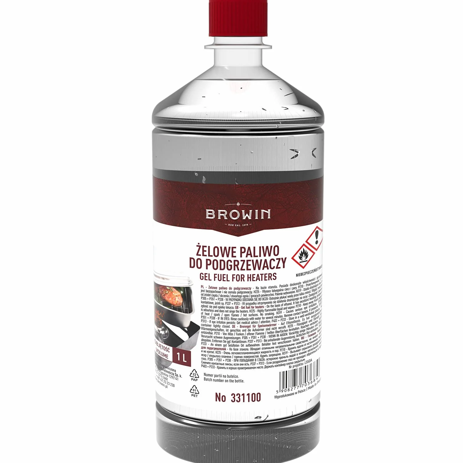 Browin 331100 Gel Combustible pour Chauffe-Fumoir 1 L