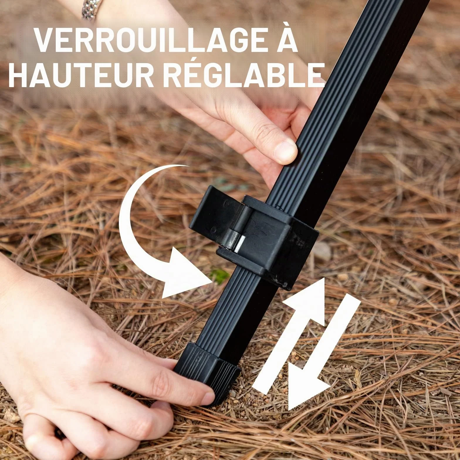 TIMBER RIDGE Table Pliante Camping 4-6 Personnes Hauteur Réglable Plateau Aluminium Support 100 kg, Marron
