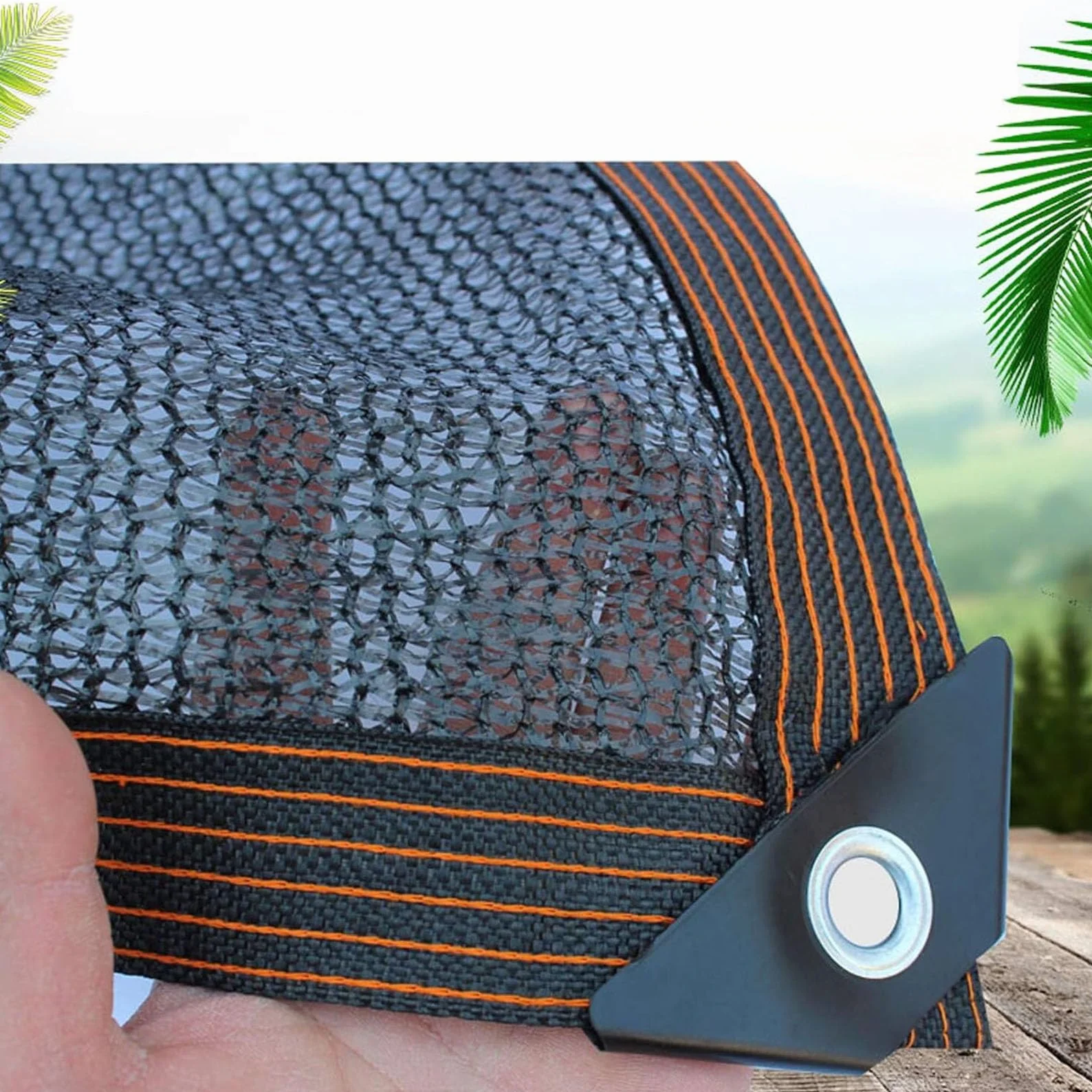 Filet d'ombrage de Jardin 5x5m 4 pôles 60-70% Résistant aux UV avec œillets