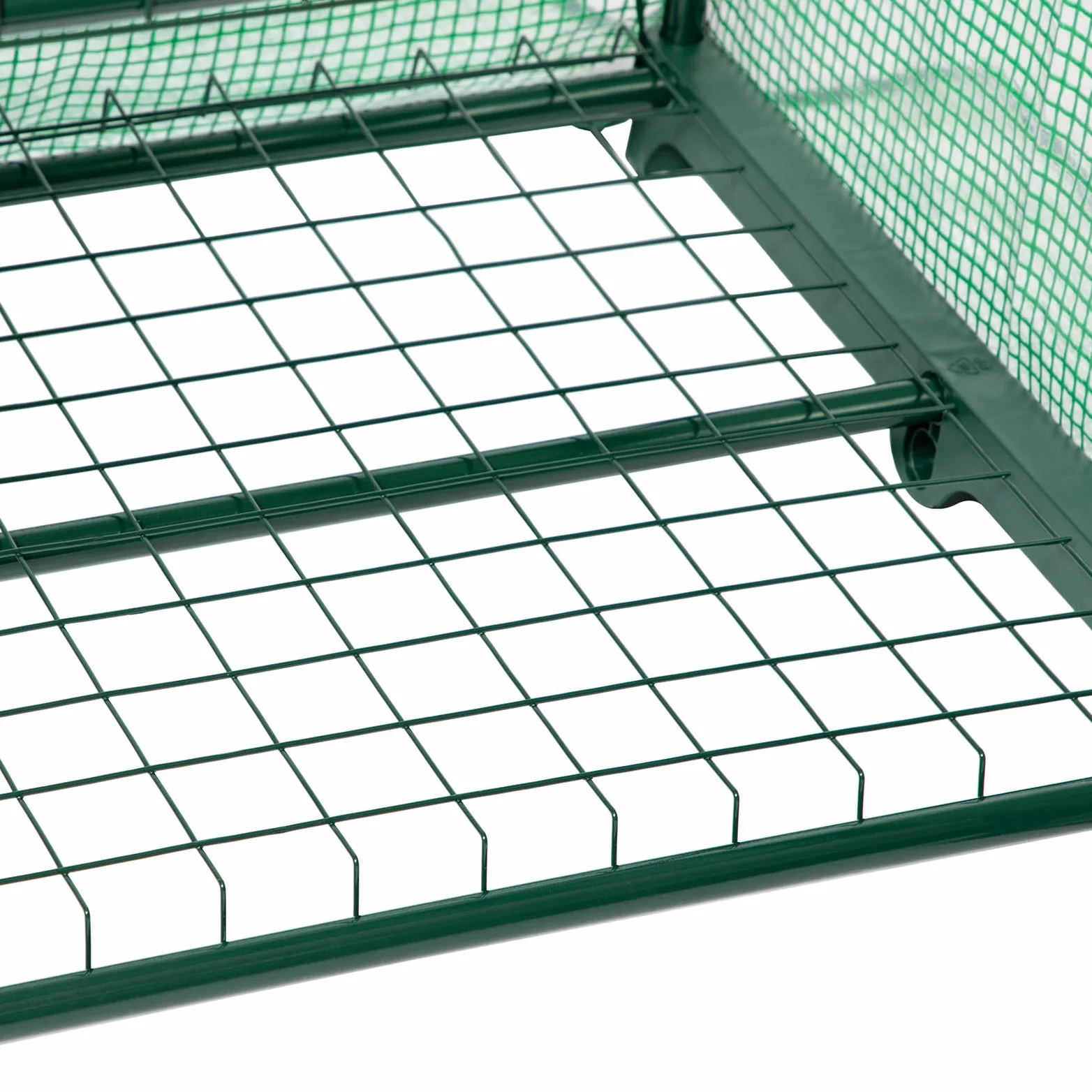 LARMNEE Mini Serre de Jardin 5 Étagère Grillagées, Cadre métallique et 140 g/m² PE Film Amovible, Porte Enroulable, Stable, Intérieur, Balcon, Terrasse, Jardin, 69 x 49 x 193 cm, Vert EGN05GH02
