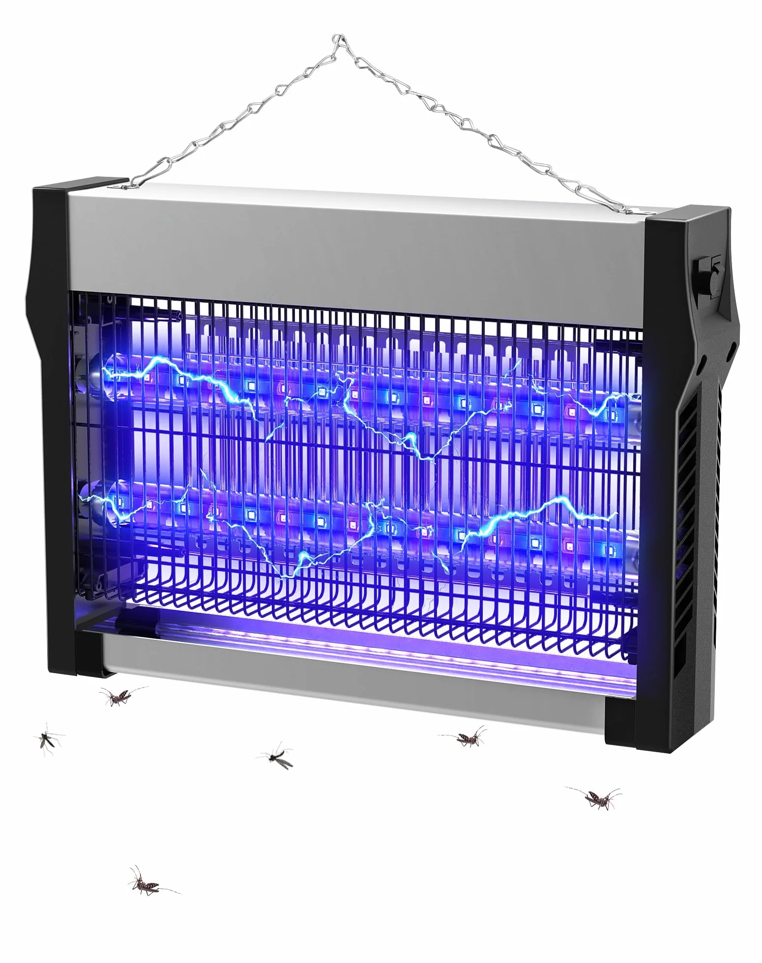 Lampe Anti Moustique 2500 V, Tue Mouche Électrique avec Tubes LED, Double Attraction UV, 80 m²