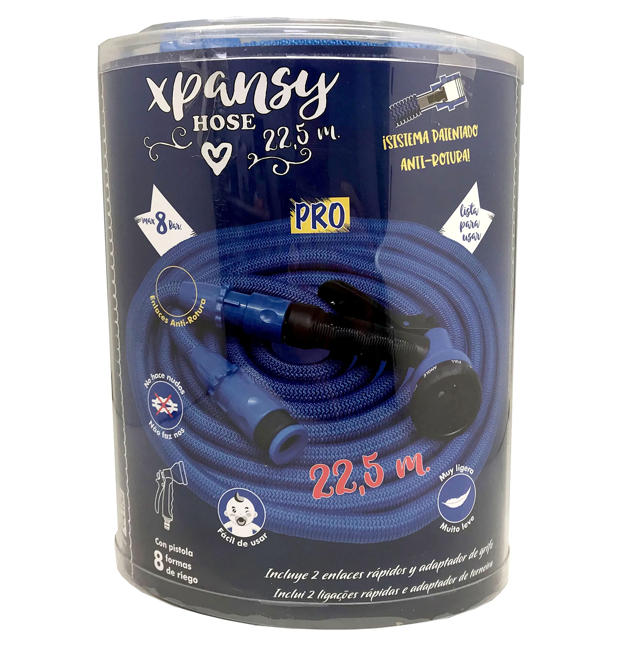 Xpansy Hose Pro C2622B Tuyau Extensible à Pression d'Eau, Bleu, 22,5 Mètres