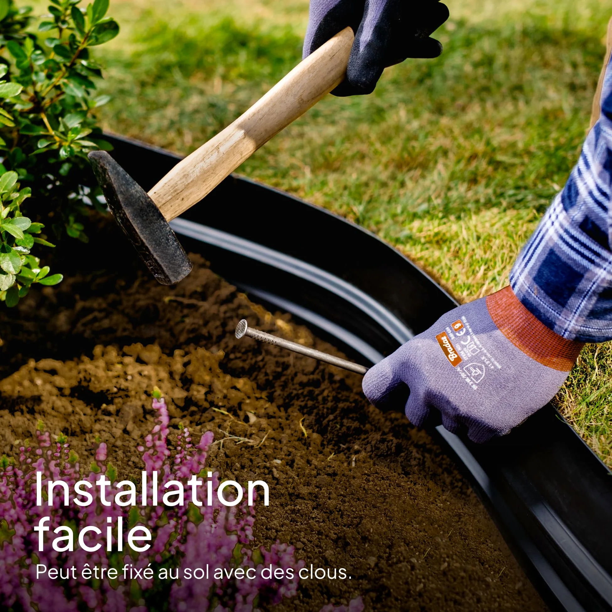 UNIGARDIA Bordure de Jardin en Plastique, 20 m / 20 cm, Noir - Bordure de Gazon Flexible - Super Fort, Utilisation Facile - Tout Nouveau Bordures de Pelouse Souple | Design robuste qui reste en place, facile à travailler, durée de vie de 30 ans, bordure i