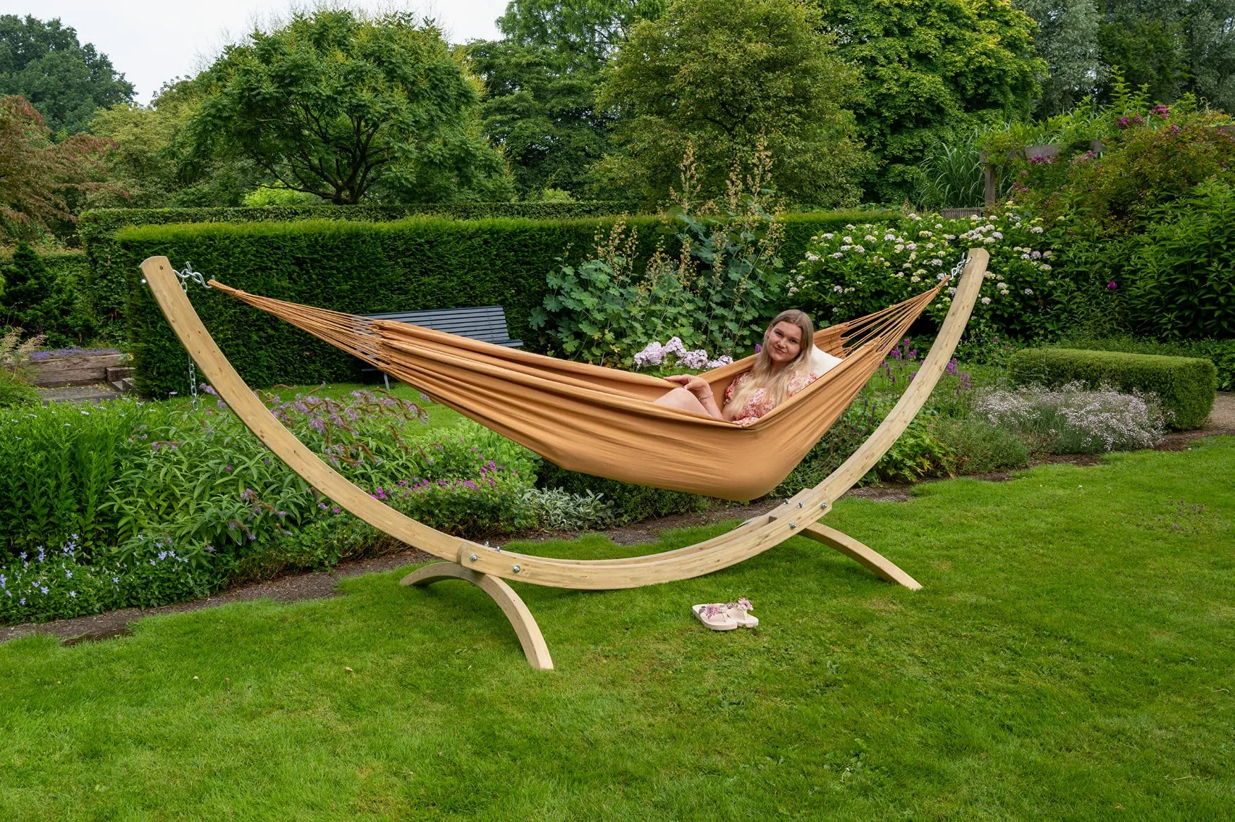 Tropilex Hamac de Jardin Exterieur 2 Places | Hamac Double Classique 180 kg Colombien | Randonnée | Fabriqué à la Main | Style Organic Mocca 350 cm