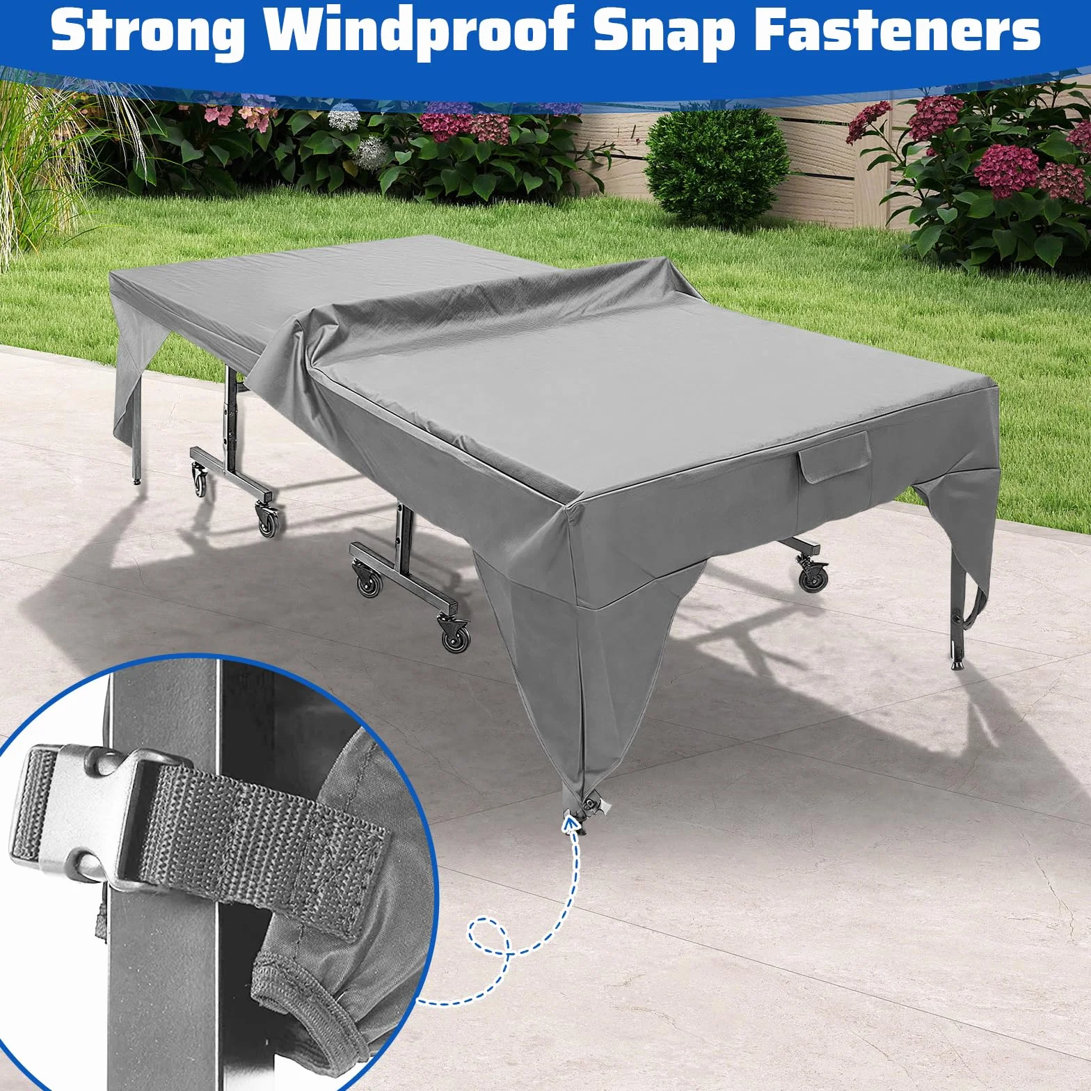 GAESHOW Housse de Table de Ping-Pong Pliable, 280 x 153 x 73cm, Polyester, avec Dispositifs de Verrouillage