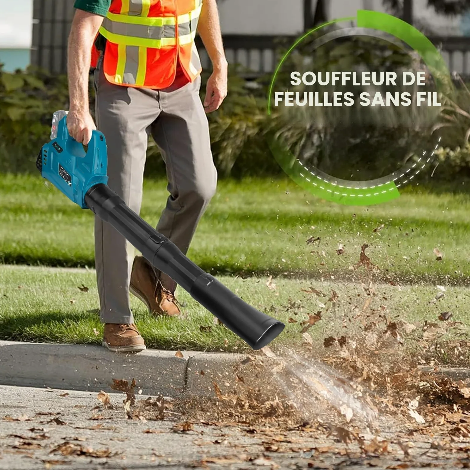 Waitley Souffleur pour Batterie Makita 18V, 297 km/h, 6 Vitesses | Souffleur sans fil léger avec 6 vitesses, tube amovible et fixation murale; batterie et chargeur non inclus