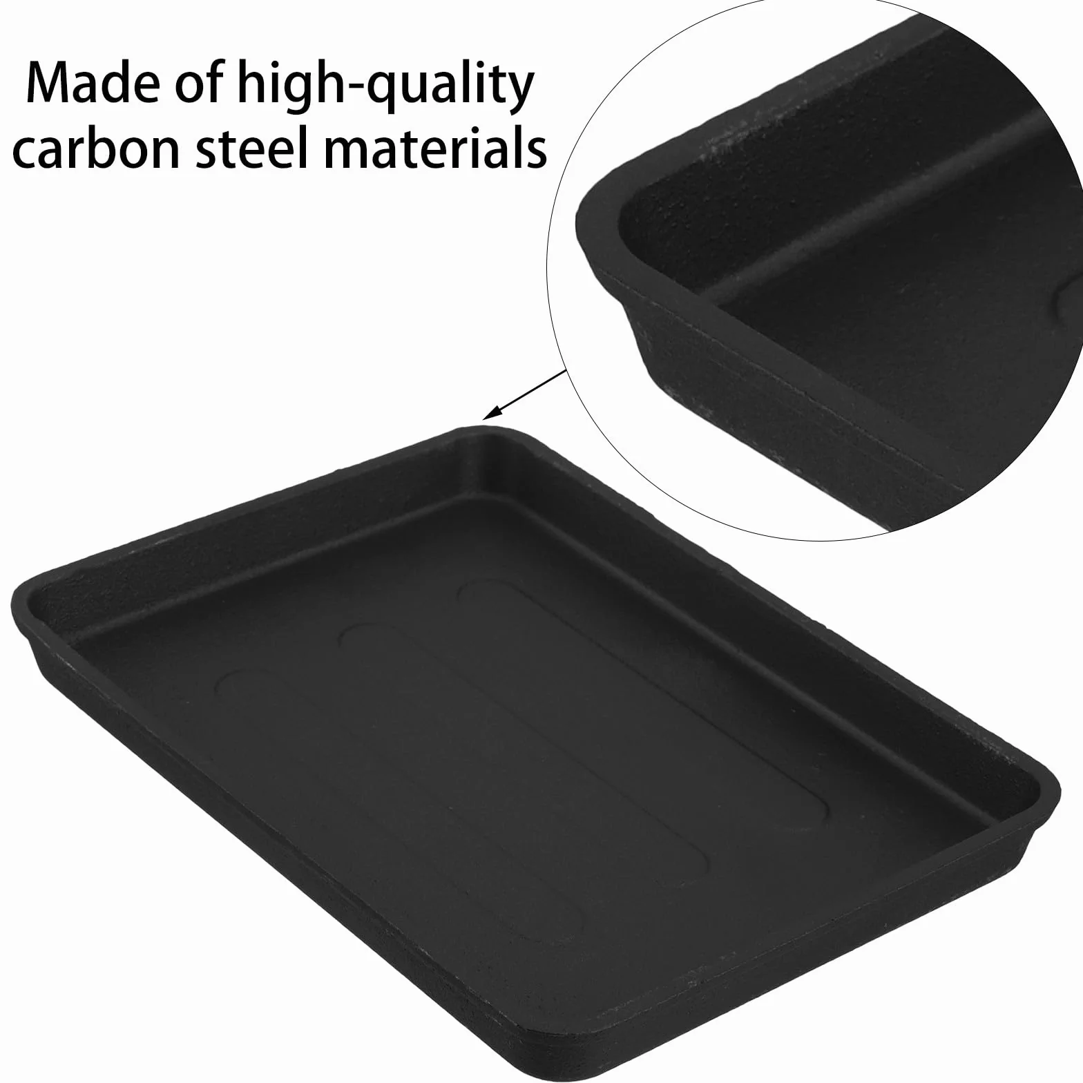 Plaque de Cuisson en Fonte 40x30cm pour Barbecue, Poêle à Griller Anti-adhésive Four et Grillades