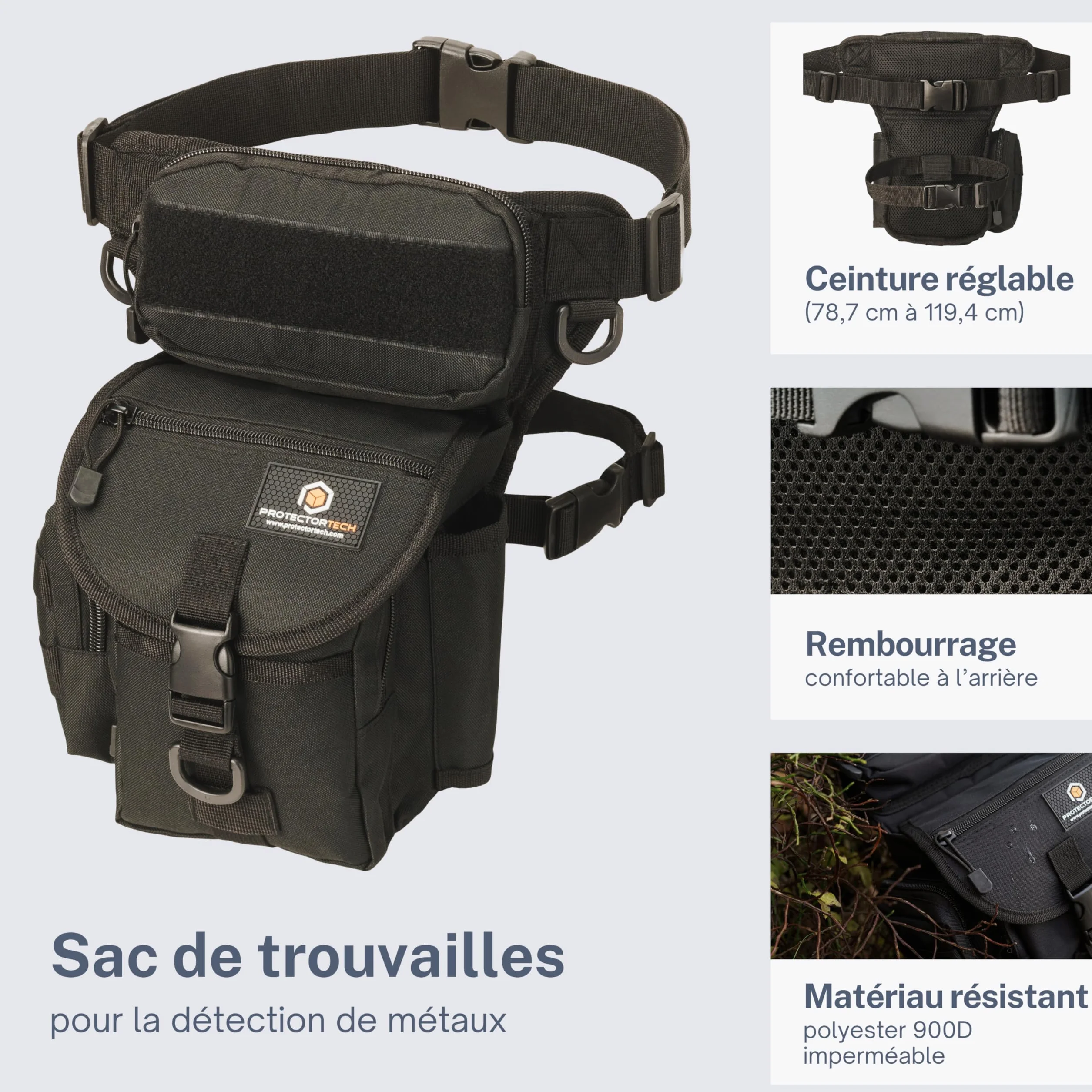 Sac Les Trouvailles Pochette Étui Pointeur Détection Métaux Accessoires Détecteur Métaux