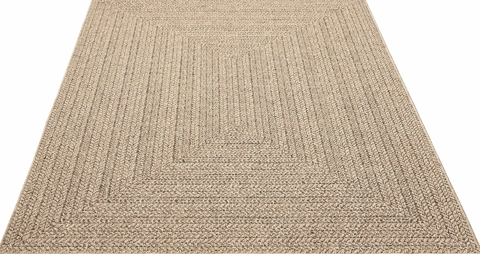 Mia´s Teppiche Soil - Tapis extérieur et intérieur résistant aux intempéries, Aspect Jute Naturel, idéal pour terrasse, Balcon et Jardin, env. 140 x 200 cm