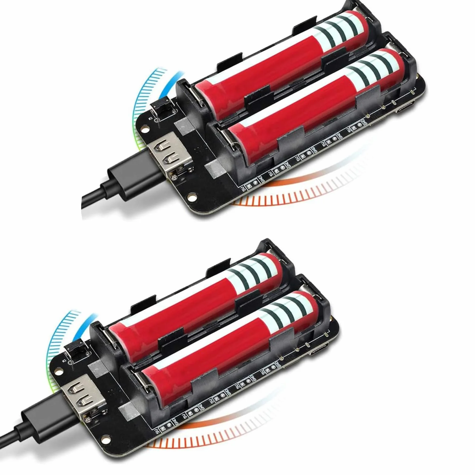 Lot de 2 Batteries Shield V8 3V 5V Micro USB Type C USB Compatible ESP32 ESP8266 WiFi
