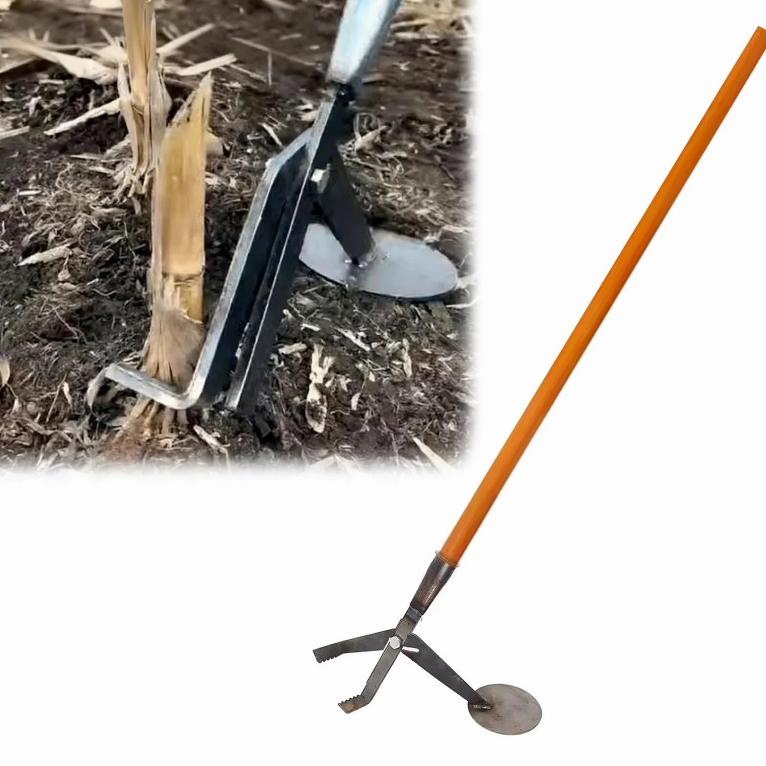 Désherbeur Vertical à Long Manche, extracteur de Racines Tubulaire en Acier pour Mauvaises Herbes, arrache-Mauvaises Herbes de Jardin.