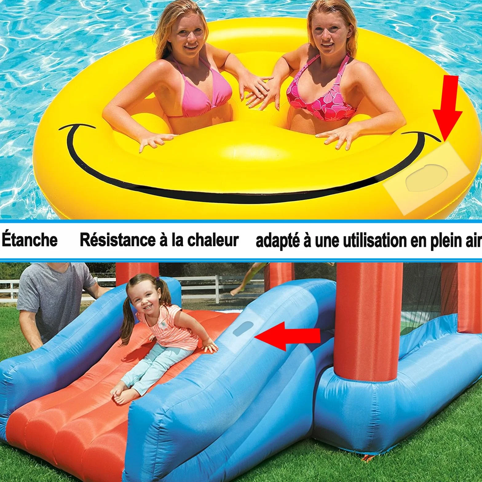 Kit de réparation gonflable TPU 10 cm x 2 m imperméable pour matelas pneumatique piscine bouée jouets