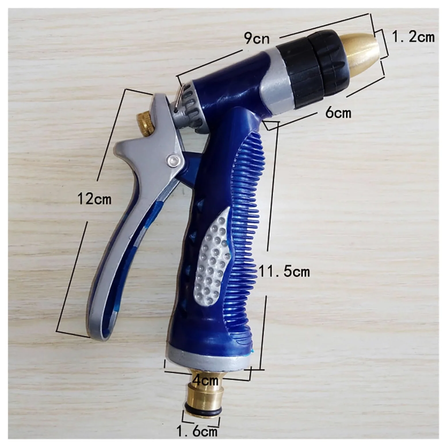 Pistolet d'arrosage avec embout multi-jets, Pulvérisateur d'eau multifonction réglable à haute pression for jardin, buse en laiton multicolore(White*10)