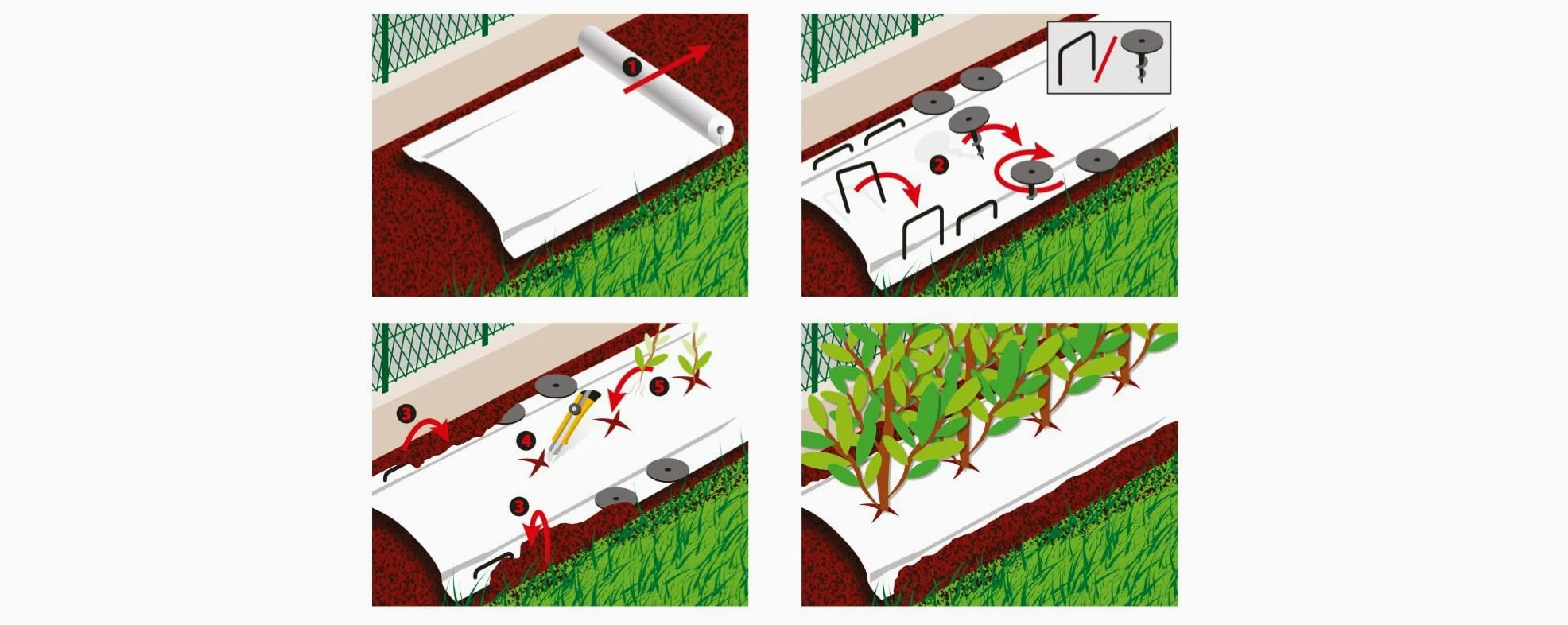 VILMORIN - Toile de Paillage Tissée 1,05 m x 20 m - En Polypropylène 90 g/m² - Favorise la Croissance des Fleurs, Haies, Arbustes - Stoppe les Mauvaises Herbes - Limite l'Arrosage - Protège le Sol