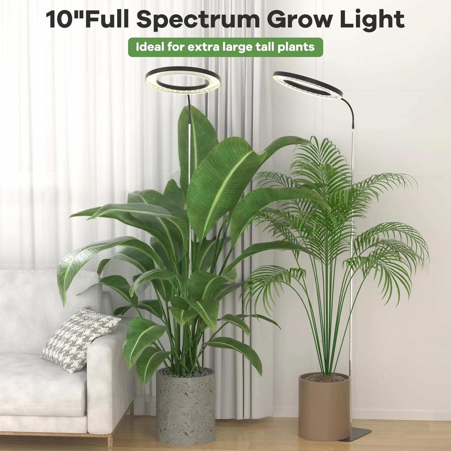 Lampe pour plantes à spectre complet 160 LED 5V4A, Grow Light avec tuyau flexible 360°, prise européenne, minuterie 3/9/12H, tige télescopique 11.8-59 pouces