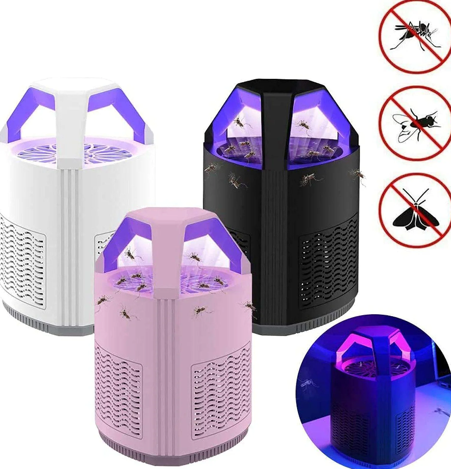 Lampe Anti-moustiques, Lampe électrique Anti-Insectes, lumière ultraviolette, piège à moustiques, piège à Insectes, Lampe pour Camping, randonnée, extérieur, intérieur, Rose
