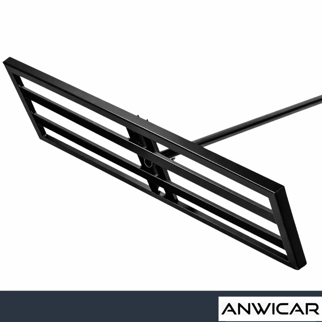 Râteau nivellement Gazon Noir 120x30 cm Manche 150 cm | Raclette robuste pour répartir sable et terre, égaliser la pelouse et entretenir jardins, terrains et surfaces sportives