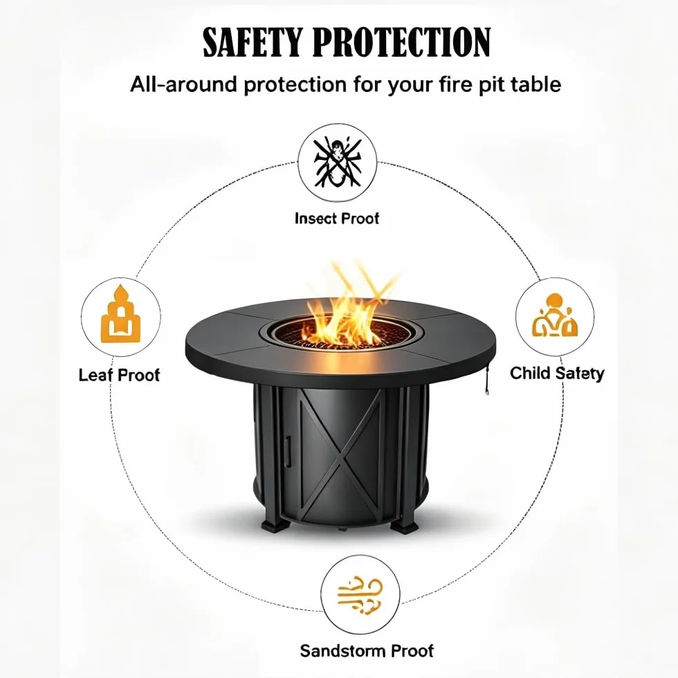 Housse De Protection pour Plaque De Feu 100 Cm Oxford Anti-UV Etanche 420D Barbecue Exterieur Noir