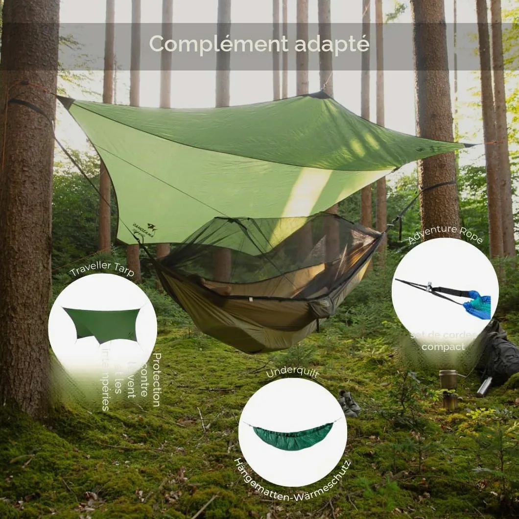 AMAZONAS Hamac Moustique-Traveller Thermo Hamac avec moustiquaire et compartiment de rangement pour matelas