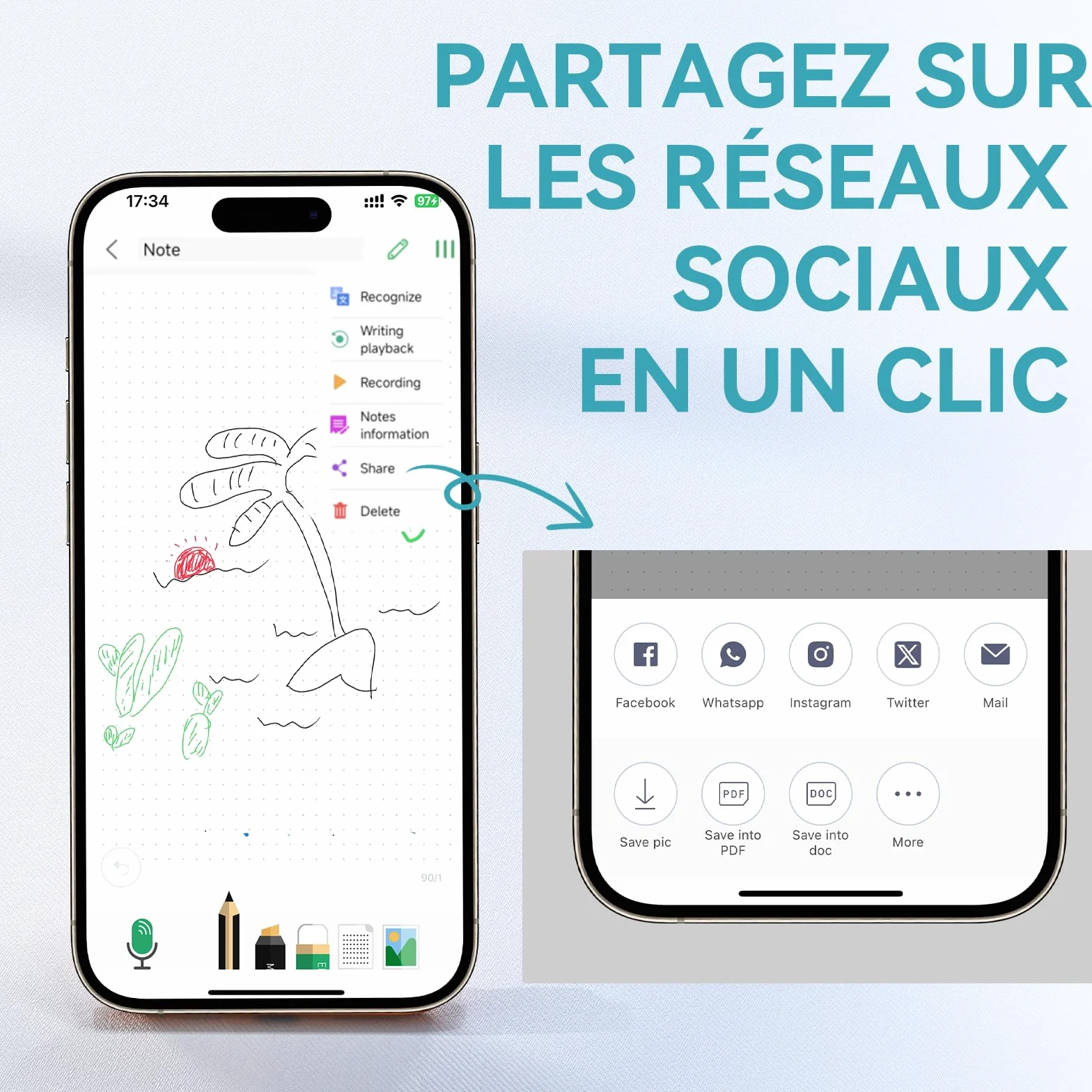 NEWYES Smart Pen 4.0 Set Syncpen numérique Bluetooth sans fil compatible iOS Android stylo étudiant
