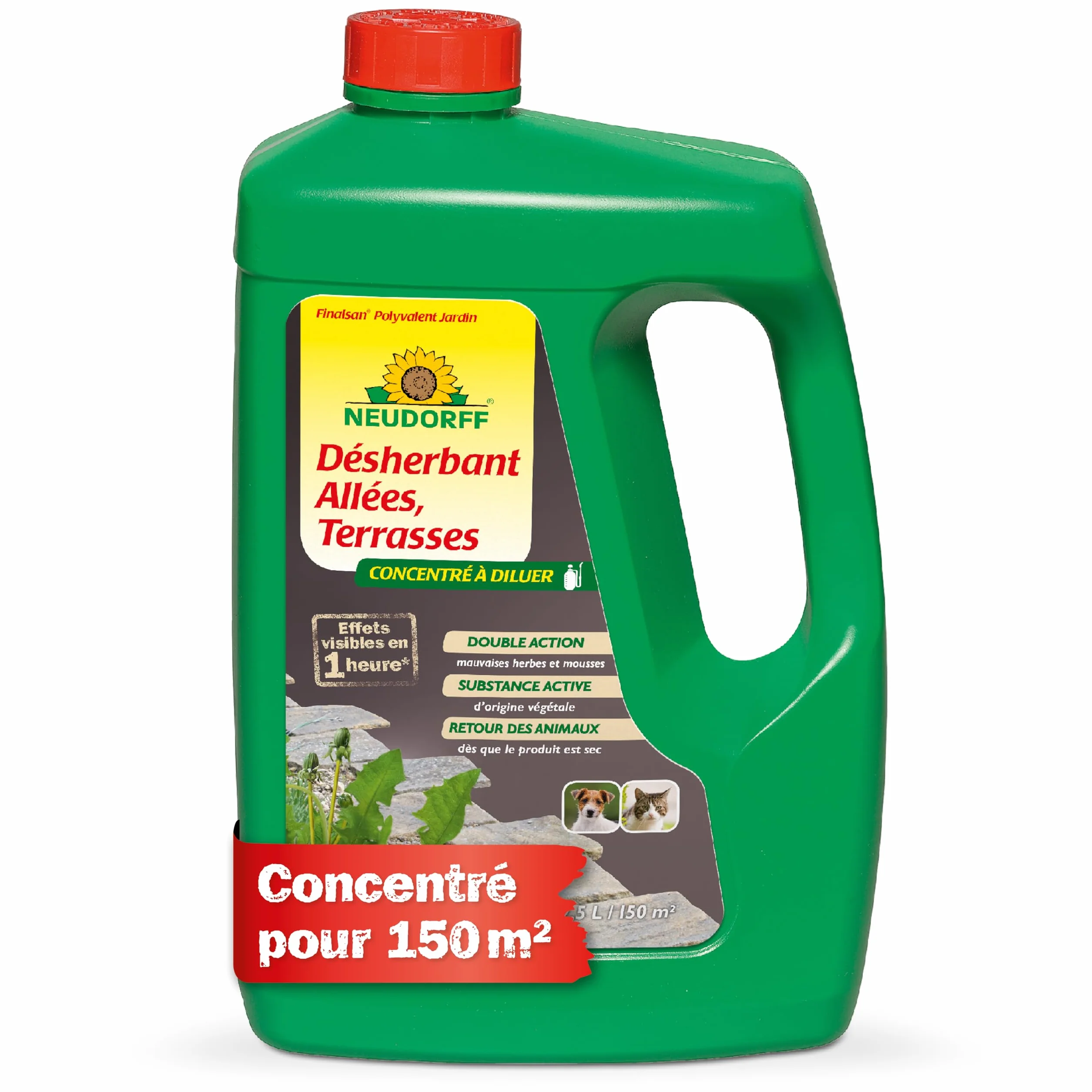 Neudorff Finalsan Désherbant Allées Terrasses 2,5 L sans glyphosate action rapide