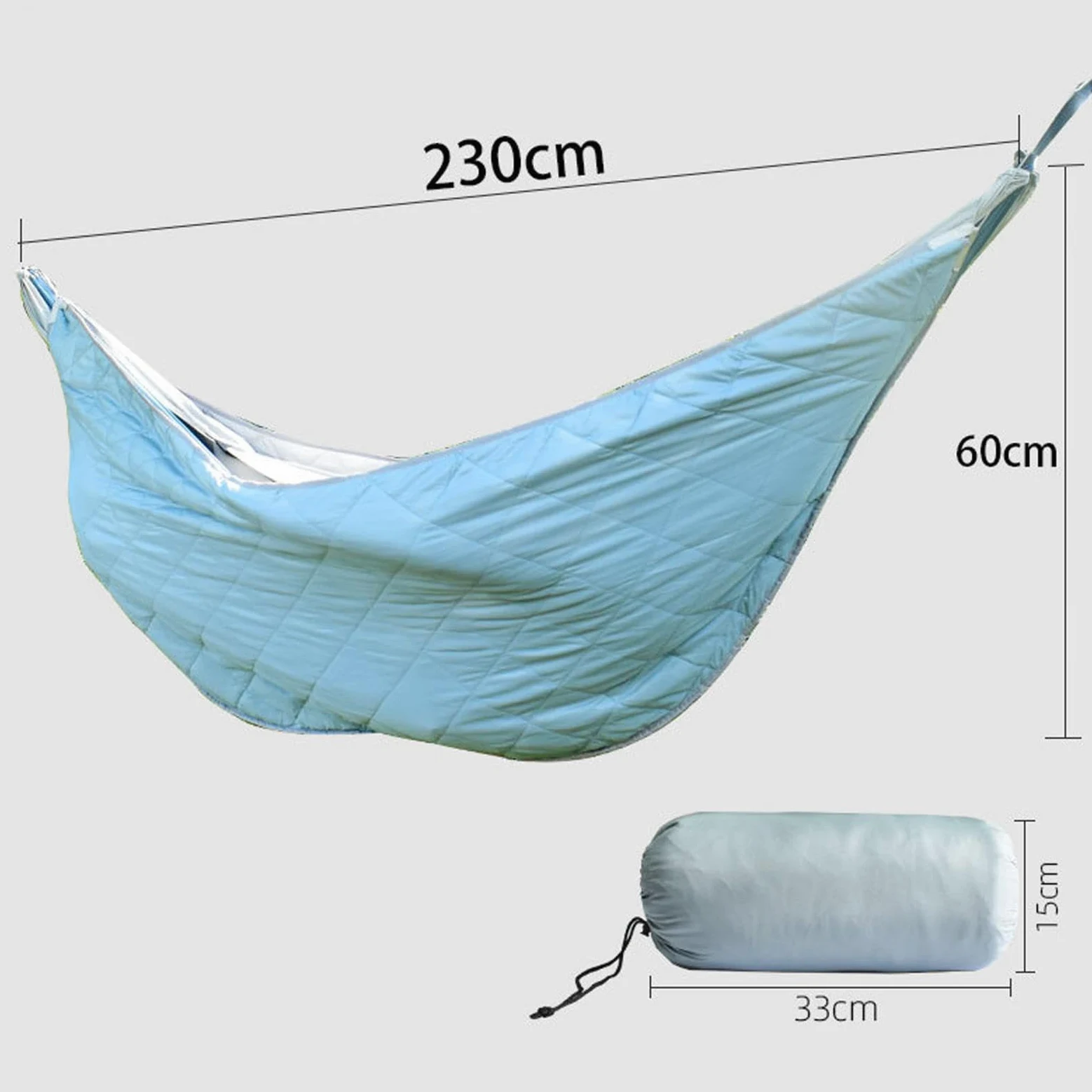 MERIGLARE Hamac de Camping Chaud, Portable, Coupe-Vent et épais, pour Une Personne, Idéal pour Le Camping, La Randonnée et Le Camping dans Le Jardin, Bleu