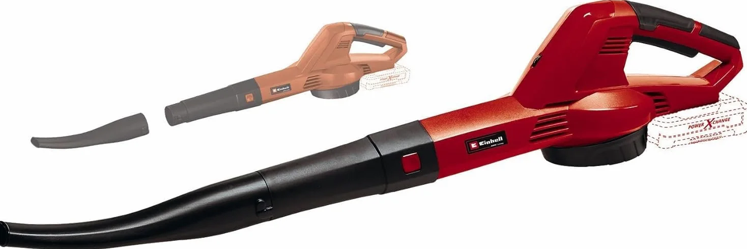 Einhell Tondeuse à gazon sans fil GE-CM 18/33 Li (1 x 4,0 Ah) Power X-Change (jusqu’à 200 m², réglage centralisé de la hauteur de coupe à 5 positions) VERSION STARTER KIT + SOUFFLEUR