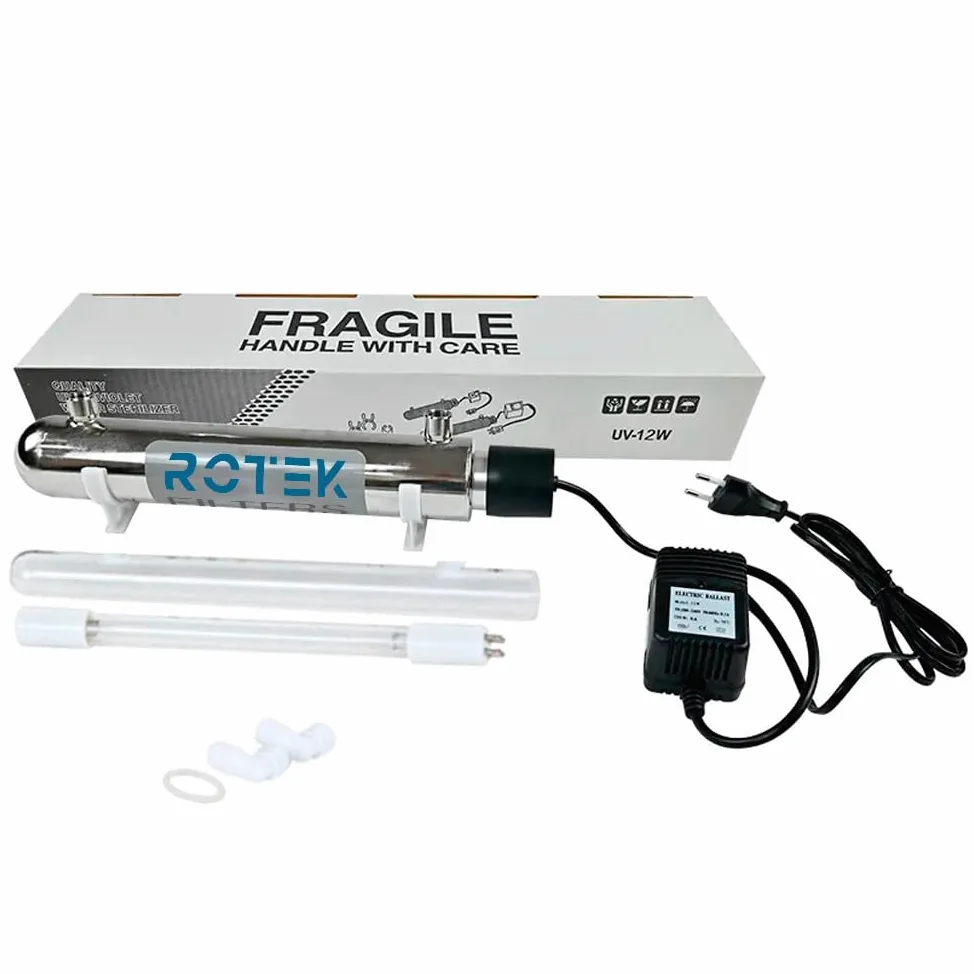 1 GPM 12W stérilisateur UV Ultraviolet désinfection de l'eau en Acier Inoxydable 304 ROTEK