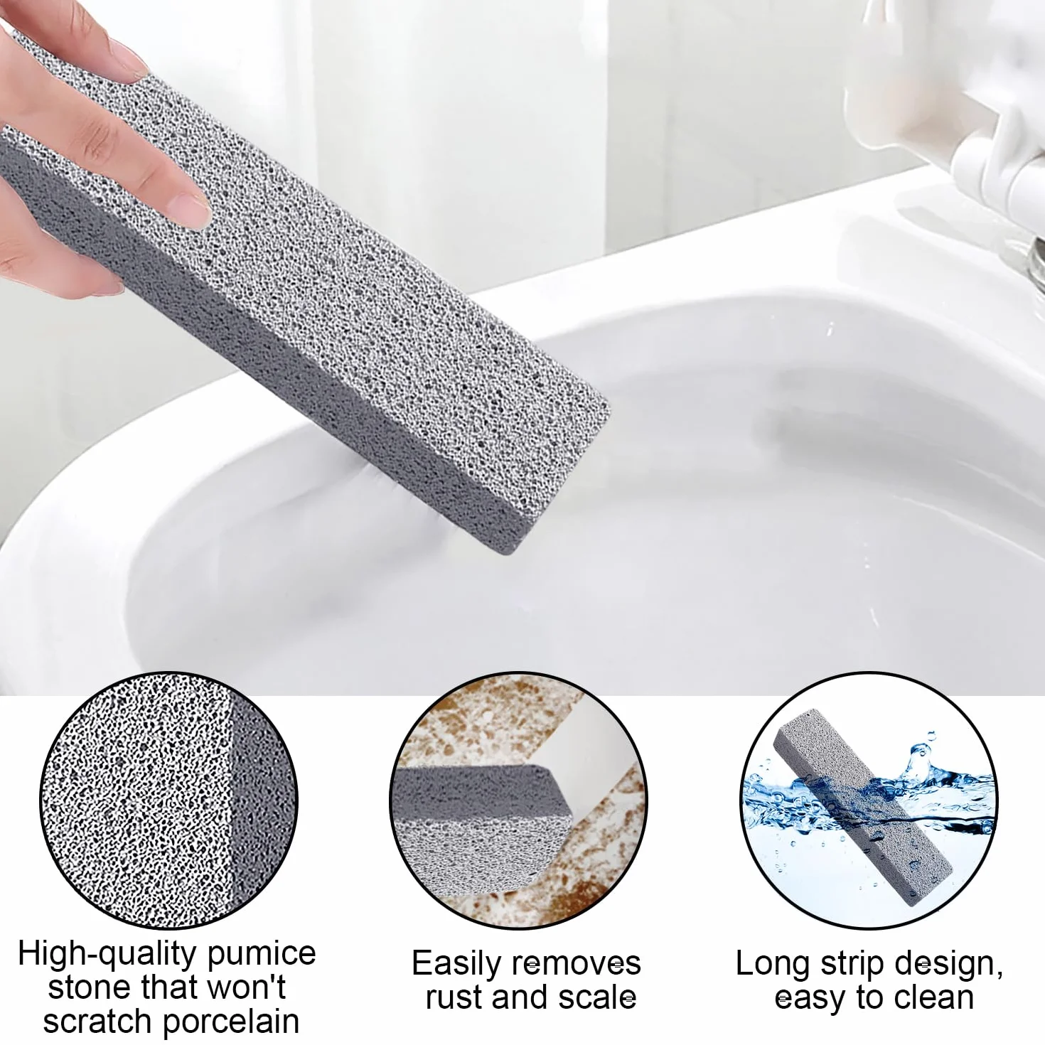 Brosse de Nettoyage en Pierre Ponce 4 Pièces Toilettes WC Carrelage Cuisine