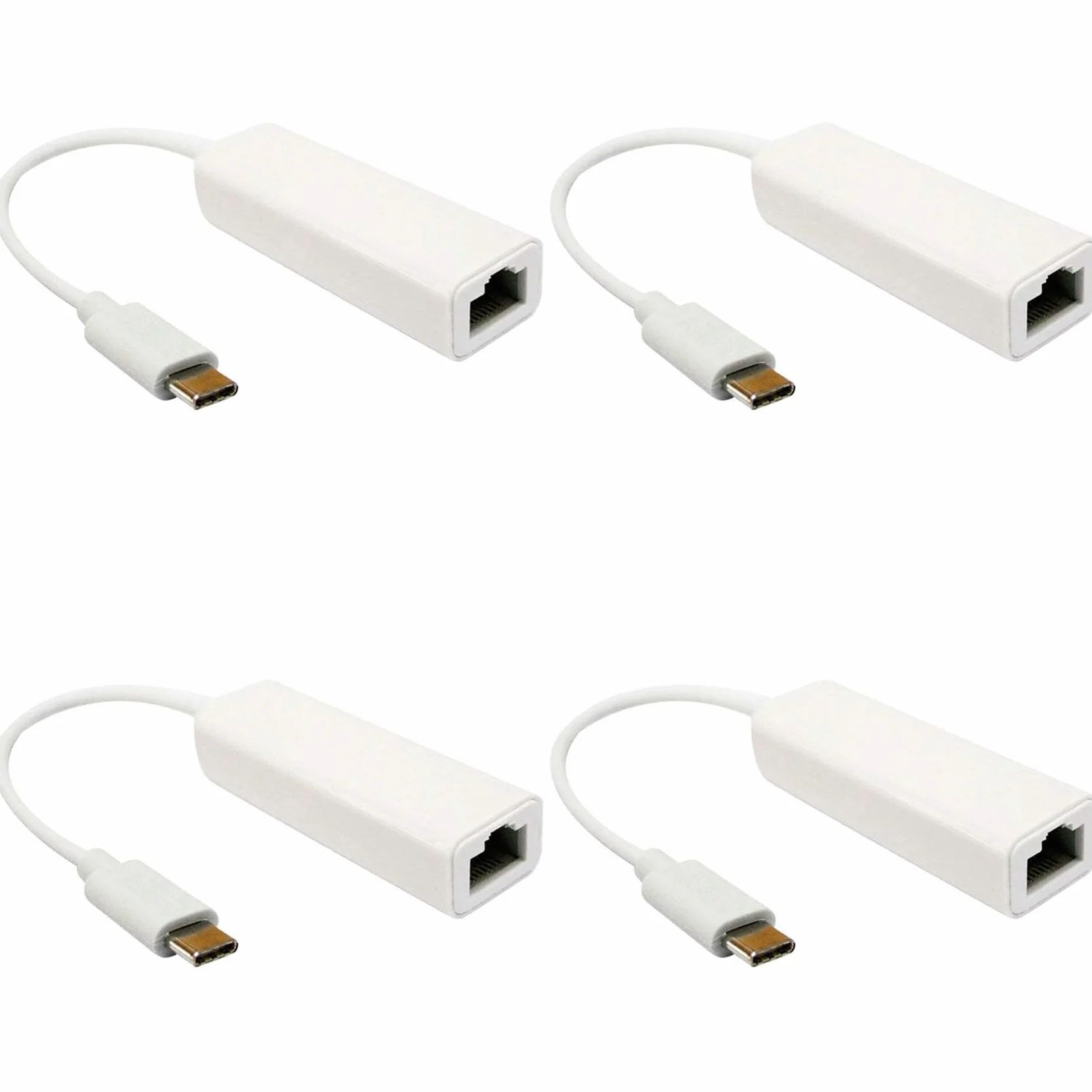 Lot de 4 cartes réseau USB-C vers Ethernet RJ45 LAN adaptateurs réseau pour 3