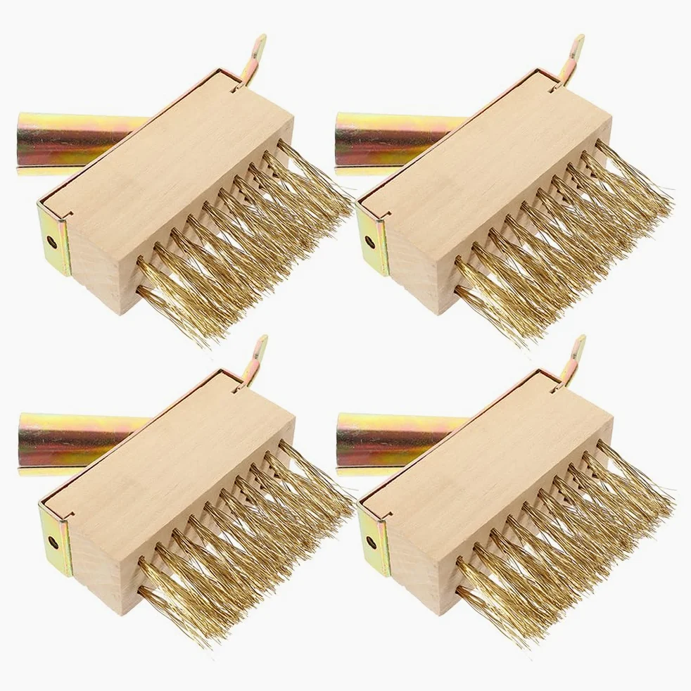 VICASKY 4pièces Brosse Désherbage Métallique Lot de Outil pour Joints de Terrasse et Pavés Nettoyeur de Mauvaises Herbes et Mousse pour Jardin et Allées Extérieures
