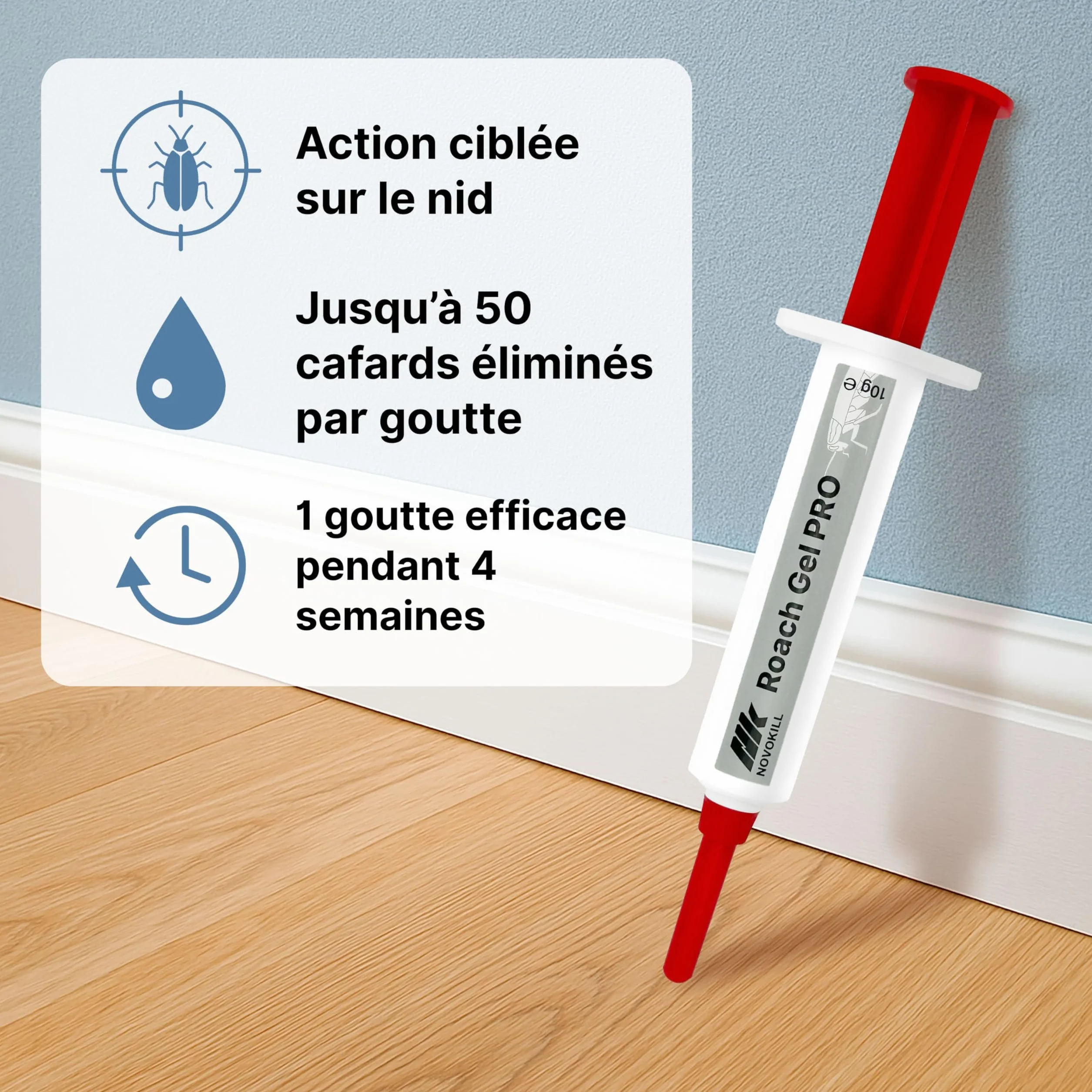 Novokill ROACH GEL PRO 10g – gel anti cafards professionnel à action prolongée