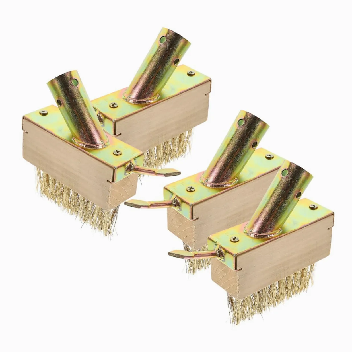 Hemobllo 4pièces Brosse Métallique pour Désherbage Terrasse Outil Nettoyage Joints Pavés Brosse Fil Acier Arrache-Mousse Désherbeur Manuel Dalles Kit Jardinage Crevasses
