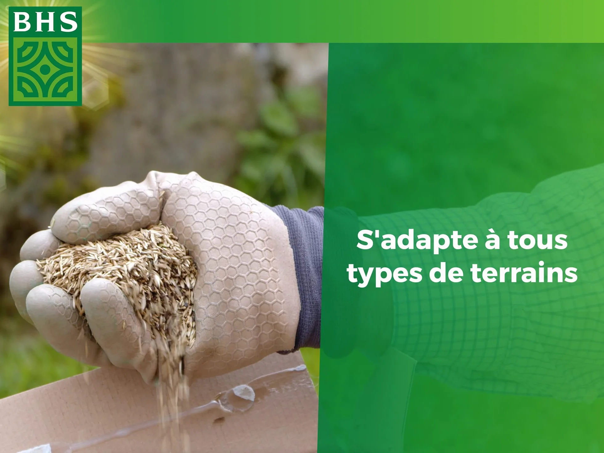 Gazon Rustique BHS GRU1 1kg 40m² Résistant Robuste Tous Terrains Climats