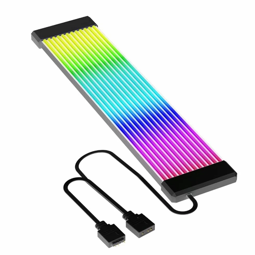 TZMRIT PC Cable RGB ARGB PSU Cable Cover Extension Kit for Motherboard GPU (24PIN BK)