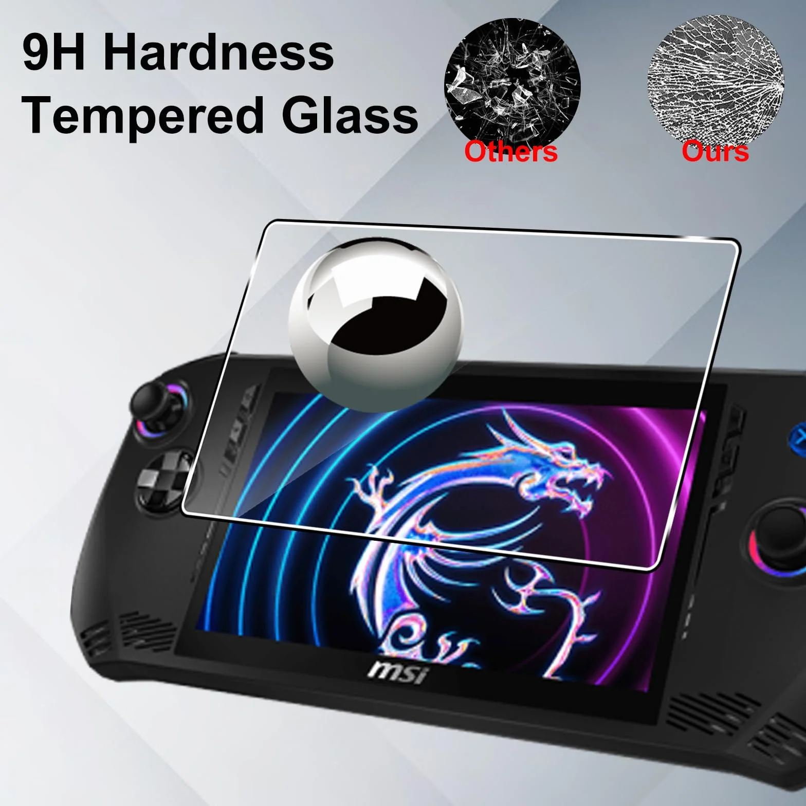 Film Verre Trempé MSI Claw, Protection Écran 2 Pièces, Dureté 9H, Anti Rayures, Ultra HD